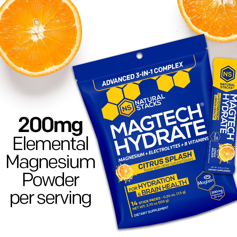 NATURAL STACKS Creatine Monohydrate & Magtech Hydrate Bundle - 2500mg Creatine + 200mg Elemental Magnesium Per Serving - Supports Hydration, Brain Health & Endurance - 44 Total Servings NATURAL STACKS Au supplements