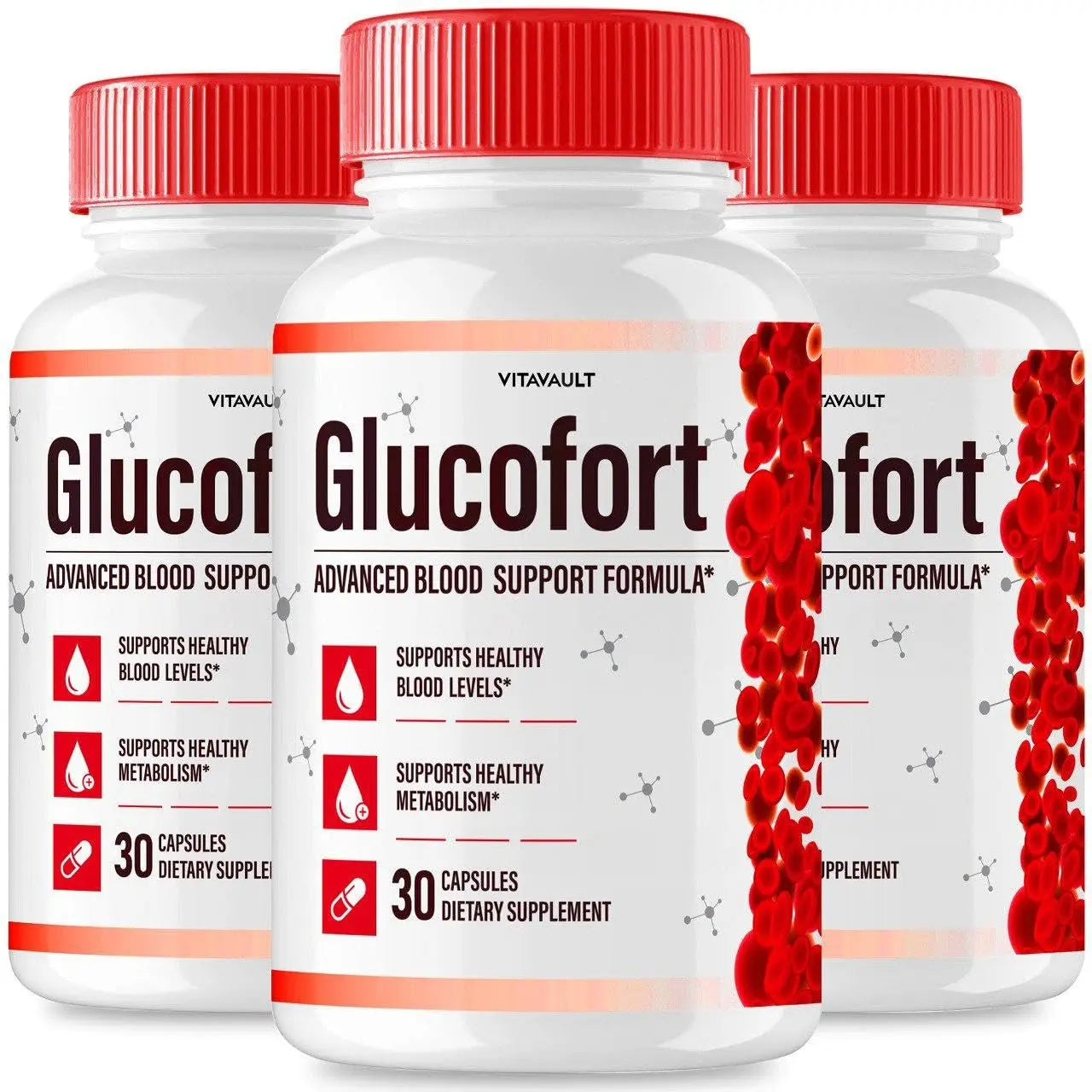 (3 Pack) Glucofort, Max Advanced Blood Support Formula Capsules Vitavault Au supplements