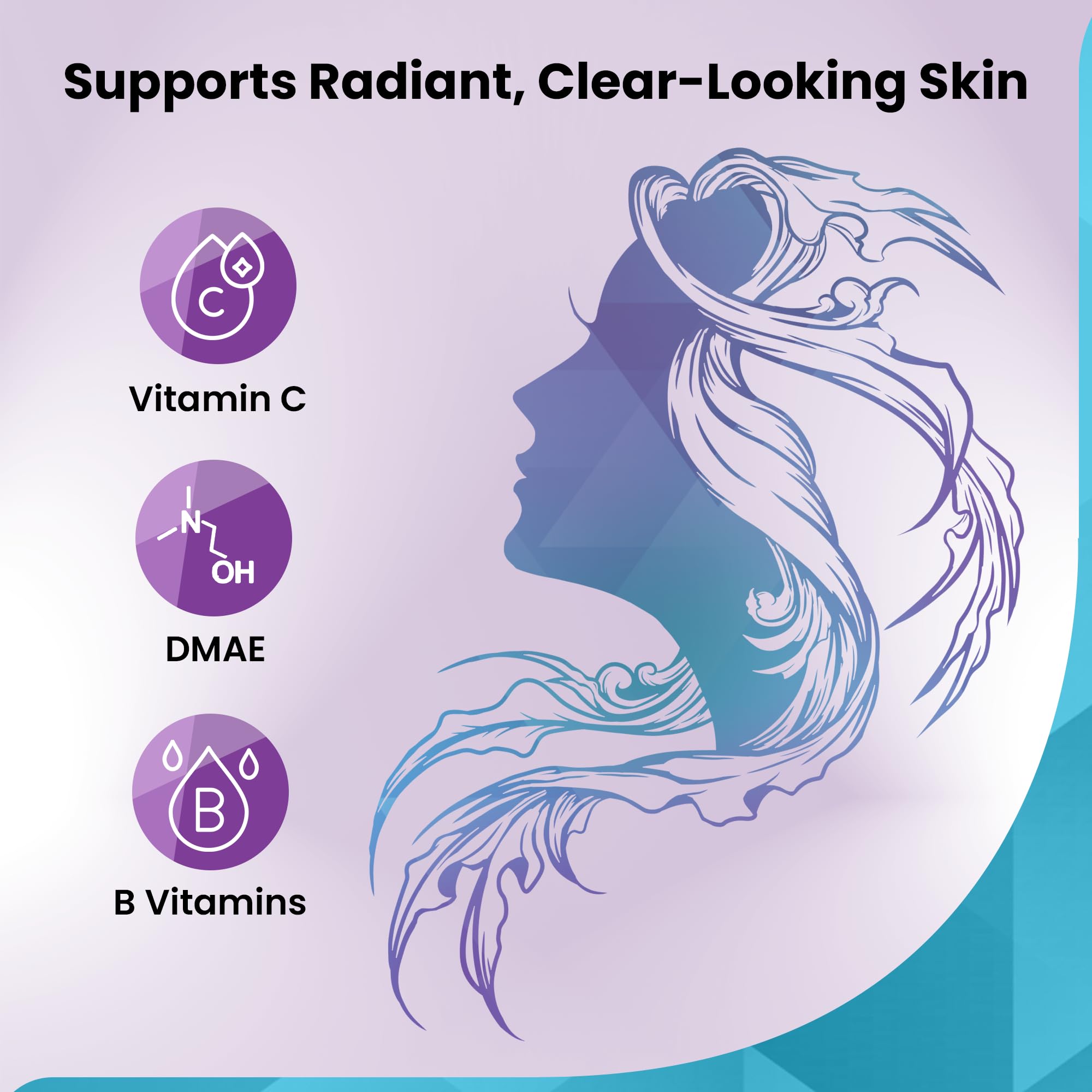 Organic Excellence Hair, Skin and Nails Vitamins for Women & Men – Biotin Supplement 5000 mcg– Hyaluronic Acid - Supports Healthy Hair Growth, Radiant Skin & Strong Nails, 1 Month Supply (30 Tablets) Organic Excellence Au supplements