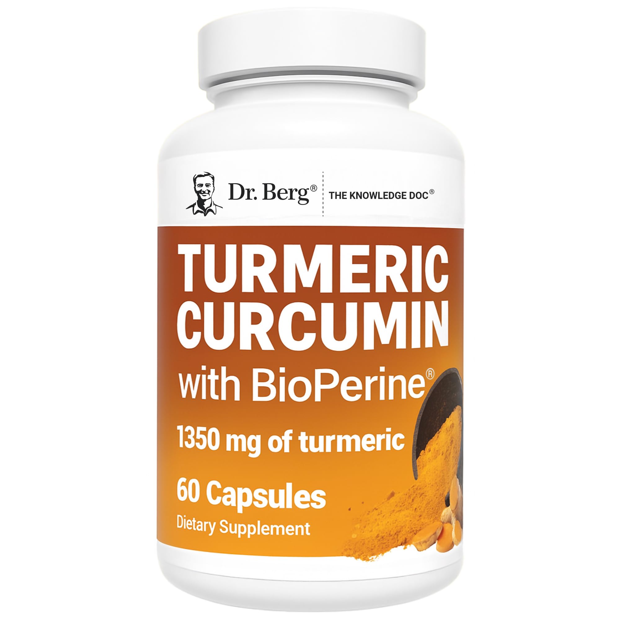 Dr. Berg (Only 2 Per Day) Turmeric Supplement with Black Pepper (BioPerine) - 1350 mg Turmeric Curcumin Supplement with 95% Curcuminoids – Turmeric Curcumin with Black Pepper – 60 Turmeric Capsules Dr. Berg Nutritionals Au supplements