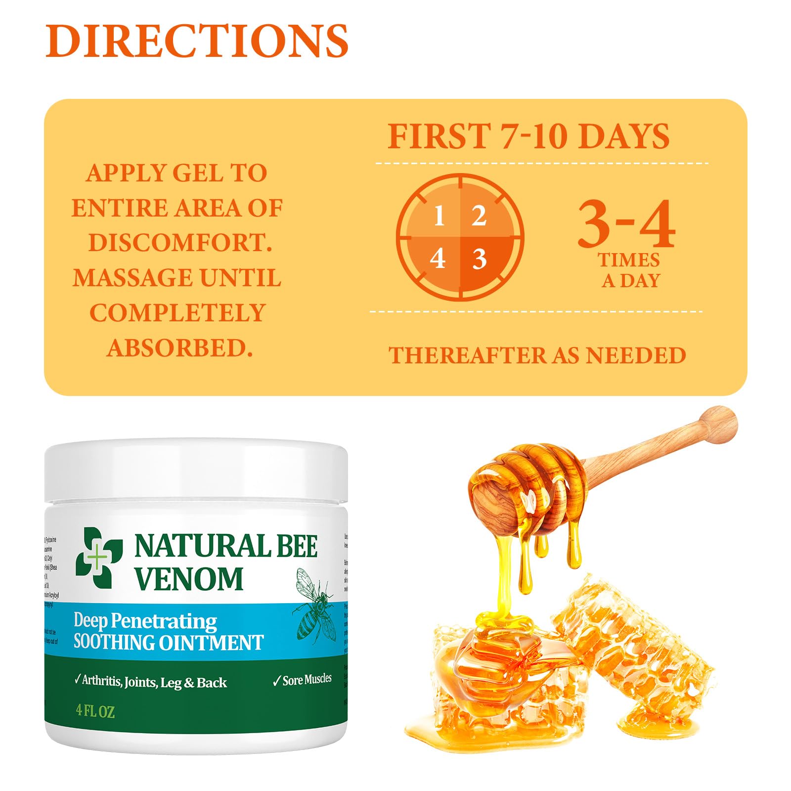 PIBIOOMAP Oringal Natural Bee Venom Serum Joint & Muscle & Bone Cream, Fast Acting, Relief Back, Shoulder, Back, Neck, Hands, Elbows, Feet, Leg, Knees, Ankle, for Adults, Elderly PIBIOOMAP Au supplements