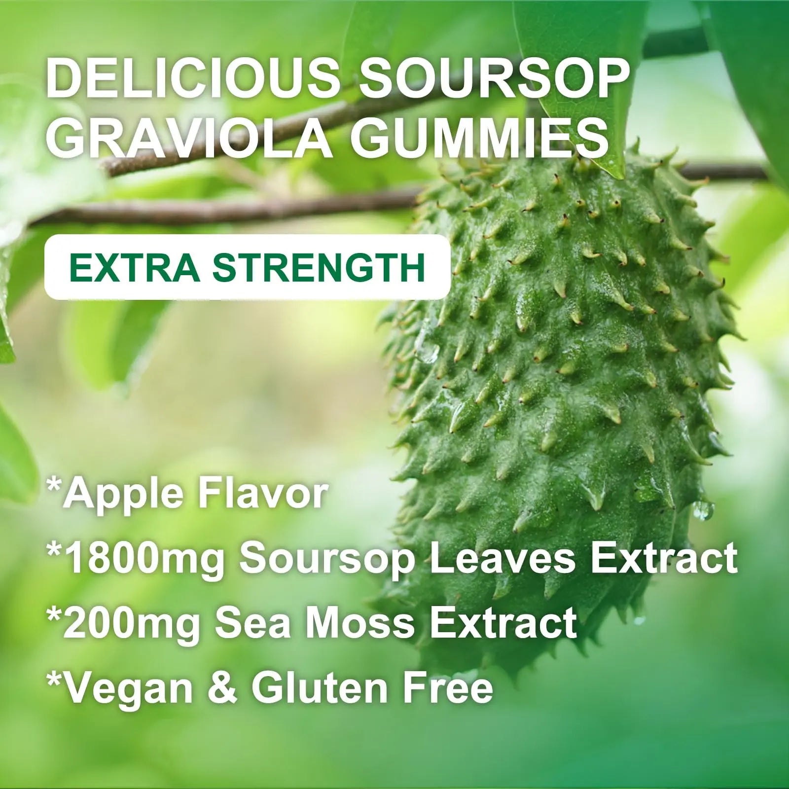 WOGORGT Soursop Graviola Gummies - Soursop Multivitamin Gummies with 200mg Sea Moss Extract for Antioxidant WOGORGT Au supplements