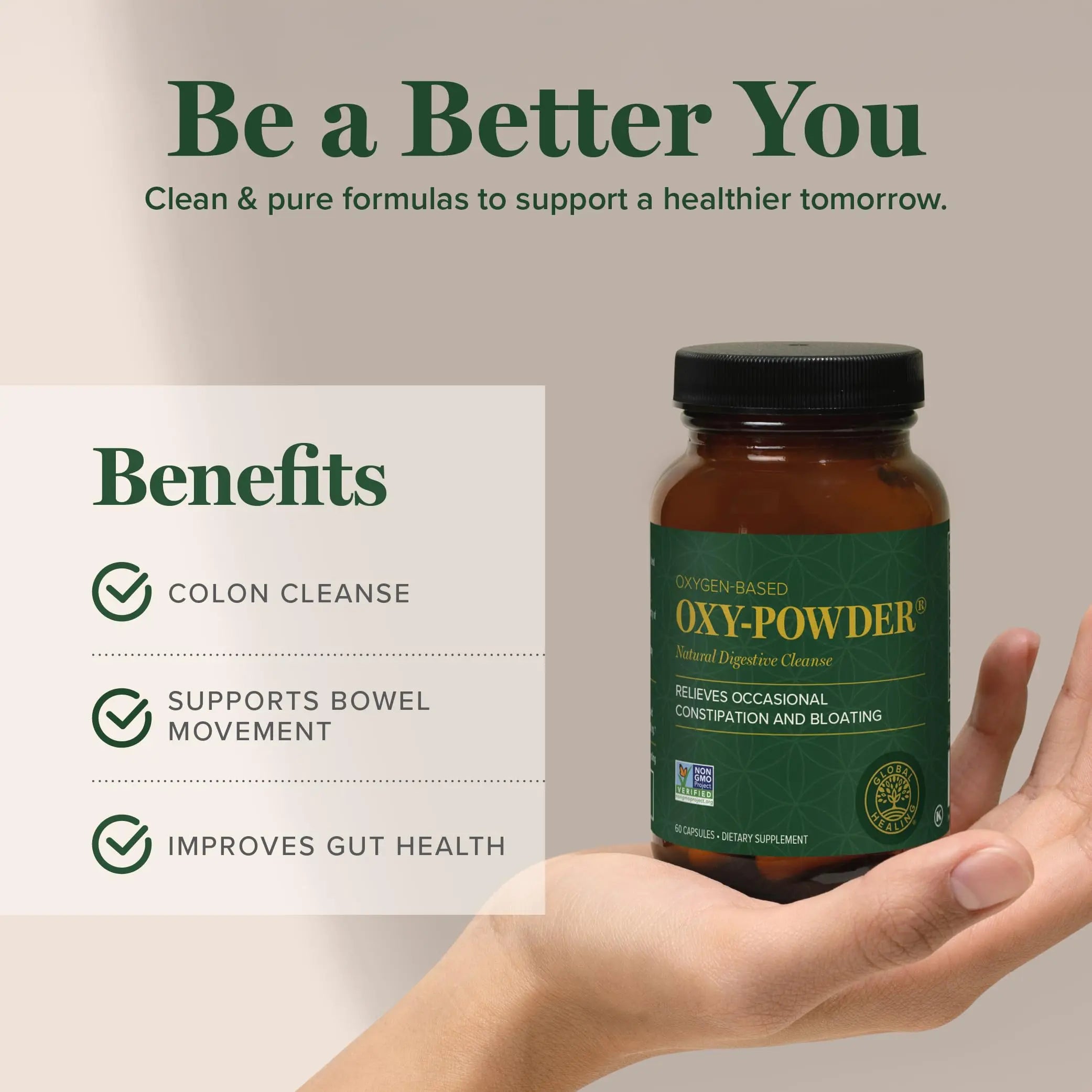 Global Healing Oxy-Powder Colon Cleanse, Constipation Relief for Women & Men, Magnesium Oxide Colon Cleanser & Detox for Weight Loss, Gut Cleanse Detox for Women and Men Global Healing Center Au supplements