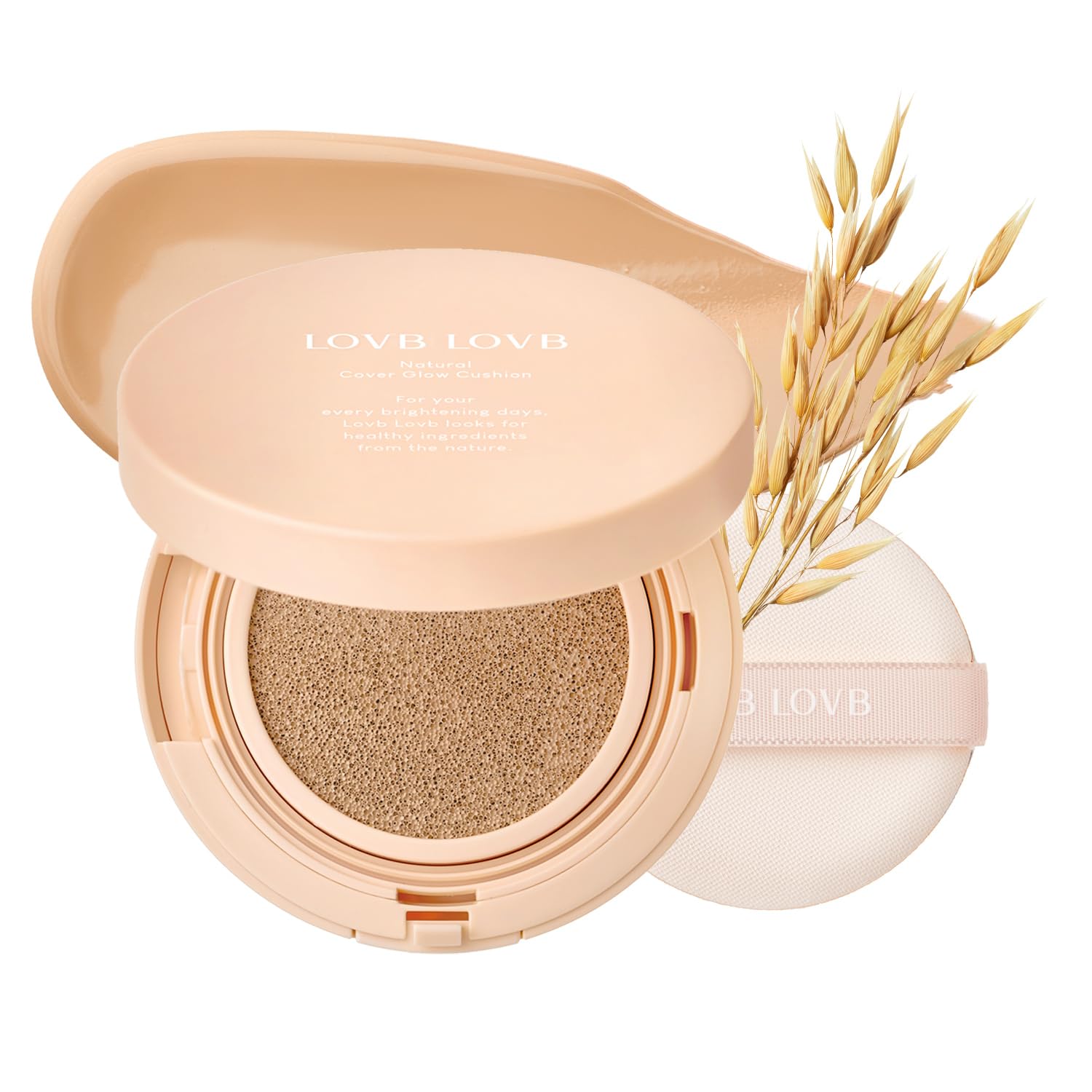 LOVB LOVB Natural Cover Glow Cushion Foundation | Satin Radiant Finish | Korean Foundation Makeup | Long-Lasting Natural Coverage | for All Skin Types 0.42 oz. (23N Natural Beige) LOVB LOVB Au supplements