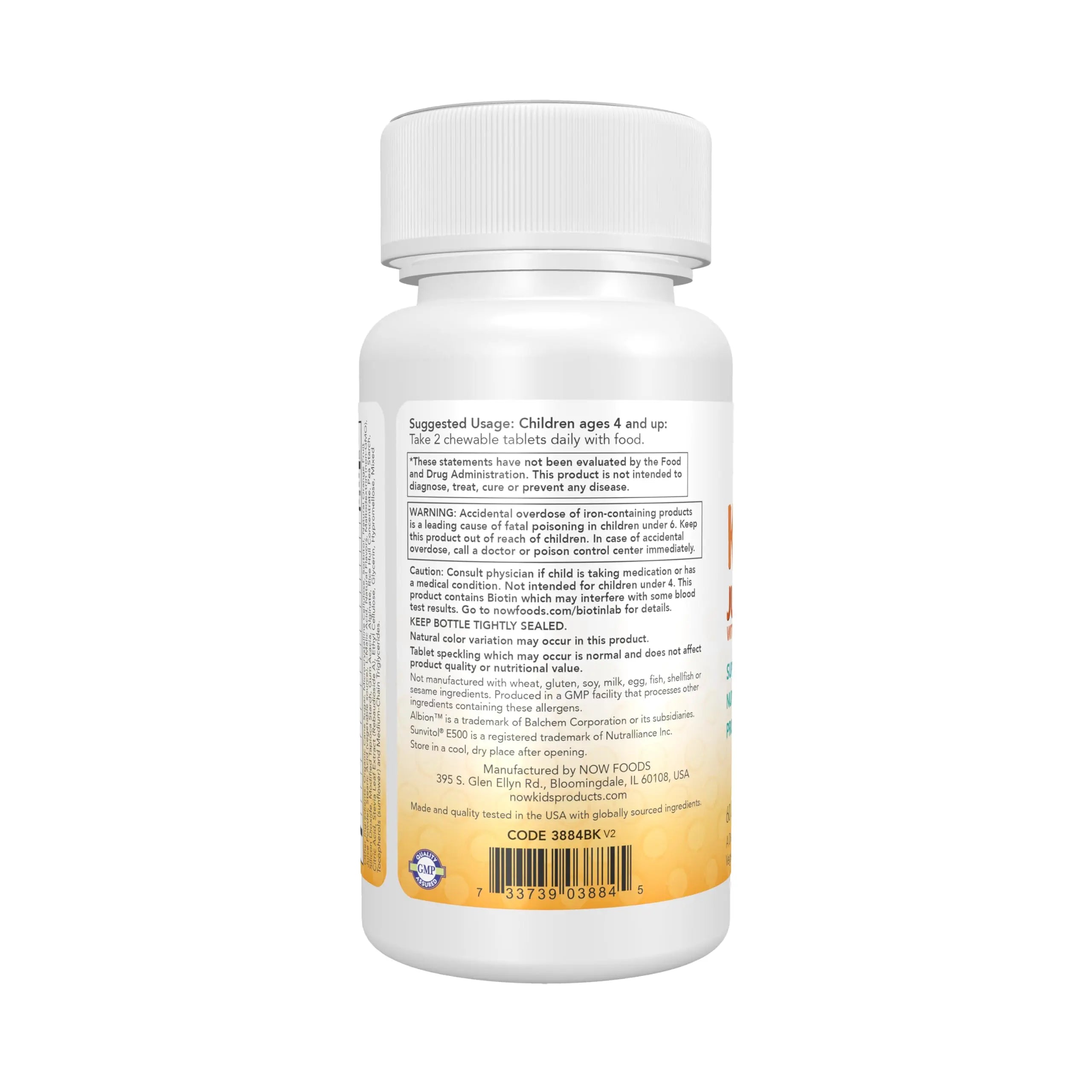 Now Kids Supplements, Kid Vits Multivitamin, Juicy Orange, 60 Chewable Tablets NOW Foods Au supplements