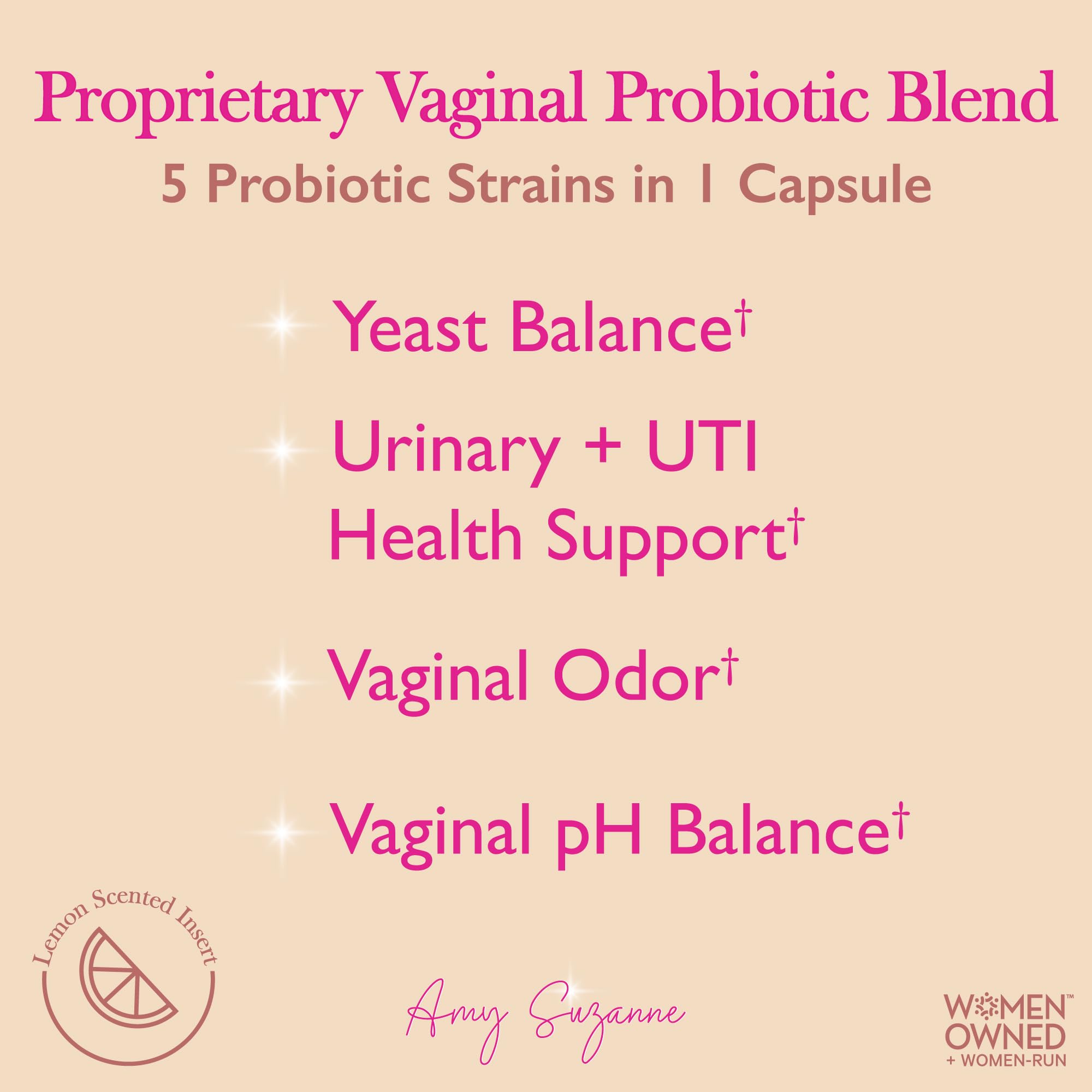 Amy Suzanne Vaginal Probiotics for Women - 10 Billion CFU Probiotic for pH Balance and Urinary Tract Health Amy Suzanne Au supplements