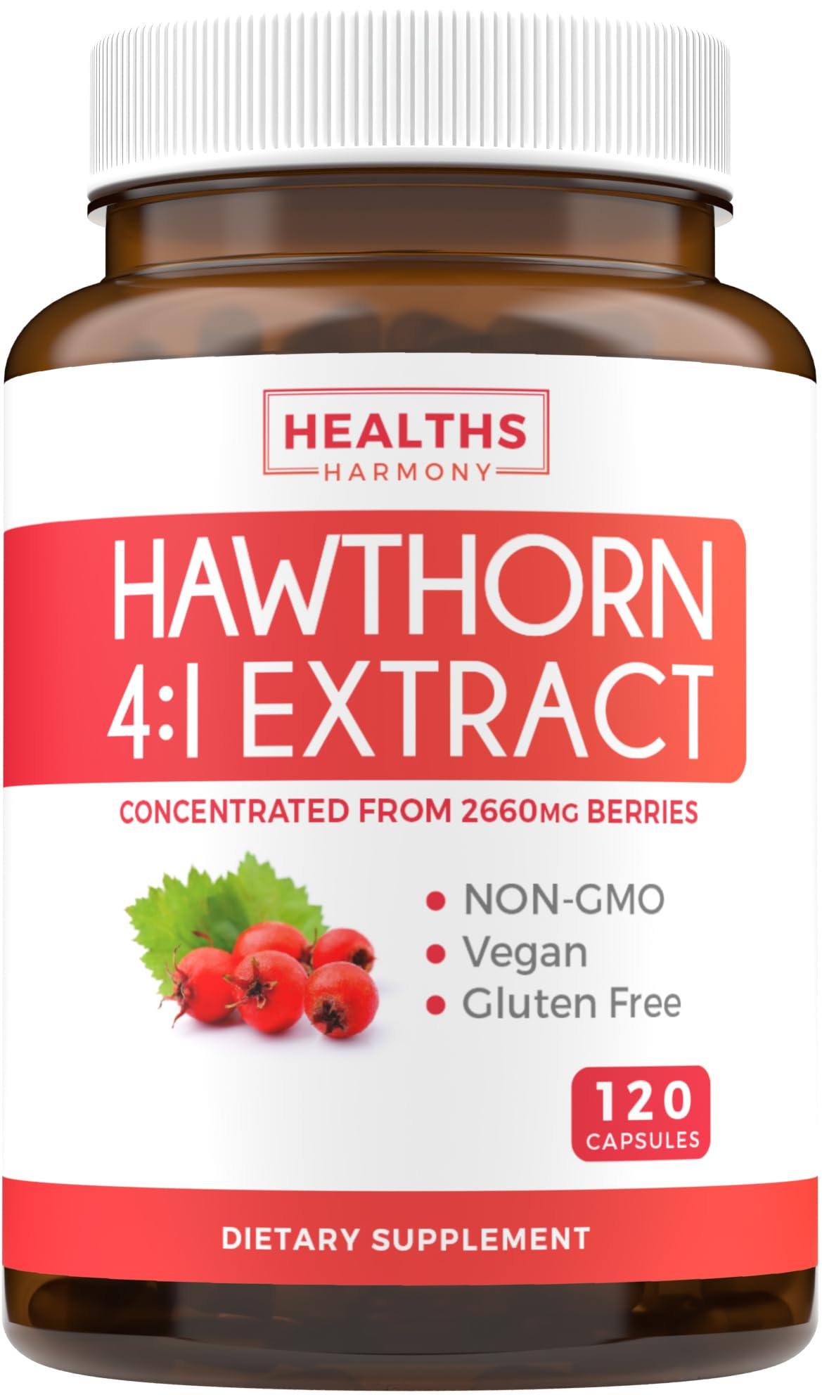 Hawthorn Berry Capsules - 4 Month Supply Digestion & Heart Health Supplement Healths Harmony Au supplements