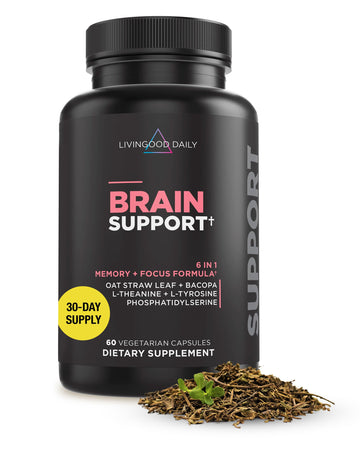 Livingood Daily Brain Supplements for Memory & Focus, Nootropic Pills with Bacopa, L Theanine, L Tyrosine, Amino Acids & More, Cognitive Support for Men & Women, Vegan, Gluten Free, 60 Capsules Livingood Daily Au supplements