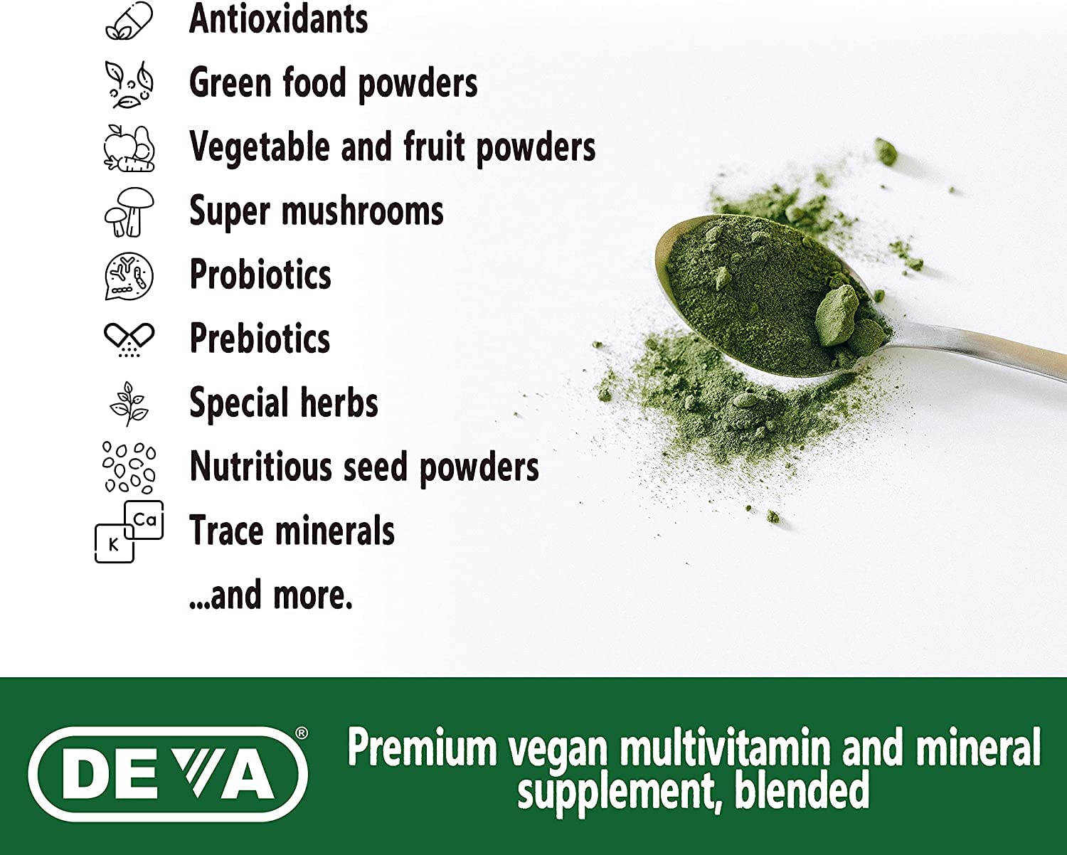 DEVA Tuba Prime Vegan Multivitamin Iron-Free High-Potency Vitamin & Mineral Dietary Supplement Antioxidants, Fruit & Veg Blend, Super Mushrooms, Probiotics, Prebiotics, Seeds, Herbs 90 Tabs 2-Pack DEVA Au supplements