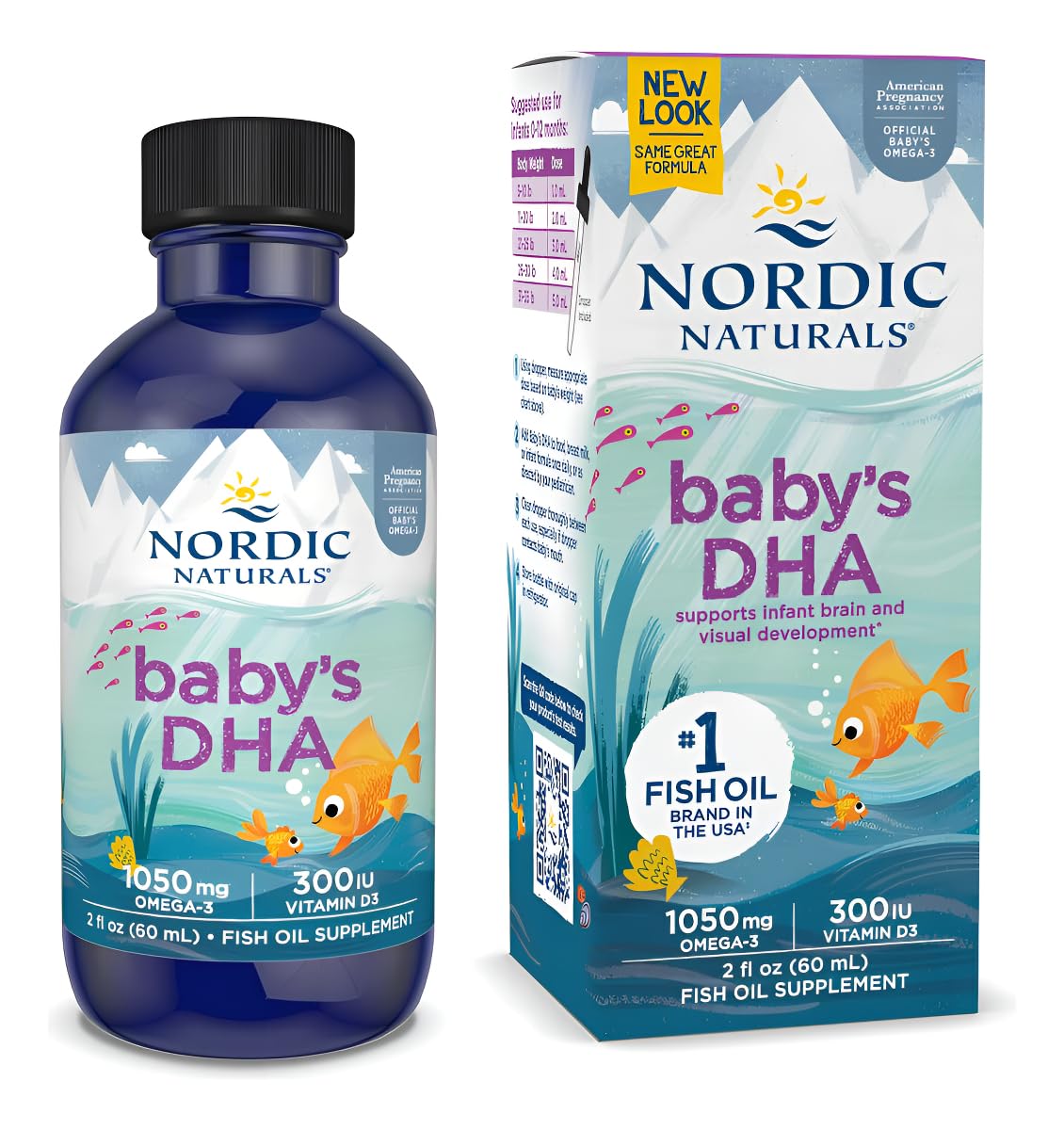 Nordic Naturals Baby’s DHA, Unflavored - 2 oz - 1050 mg Omega-3 + 300 IU Vitamin D3 - Supports Brain, Vision & Nervous System Development in Babies - Non-GMO - Servings May Vary Nordic Naturals Au supplements