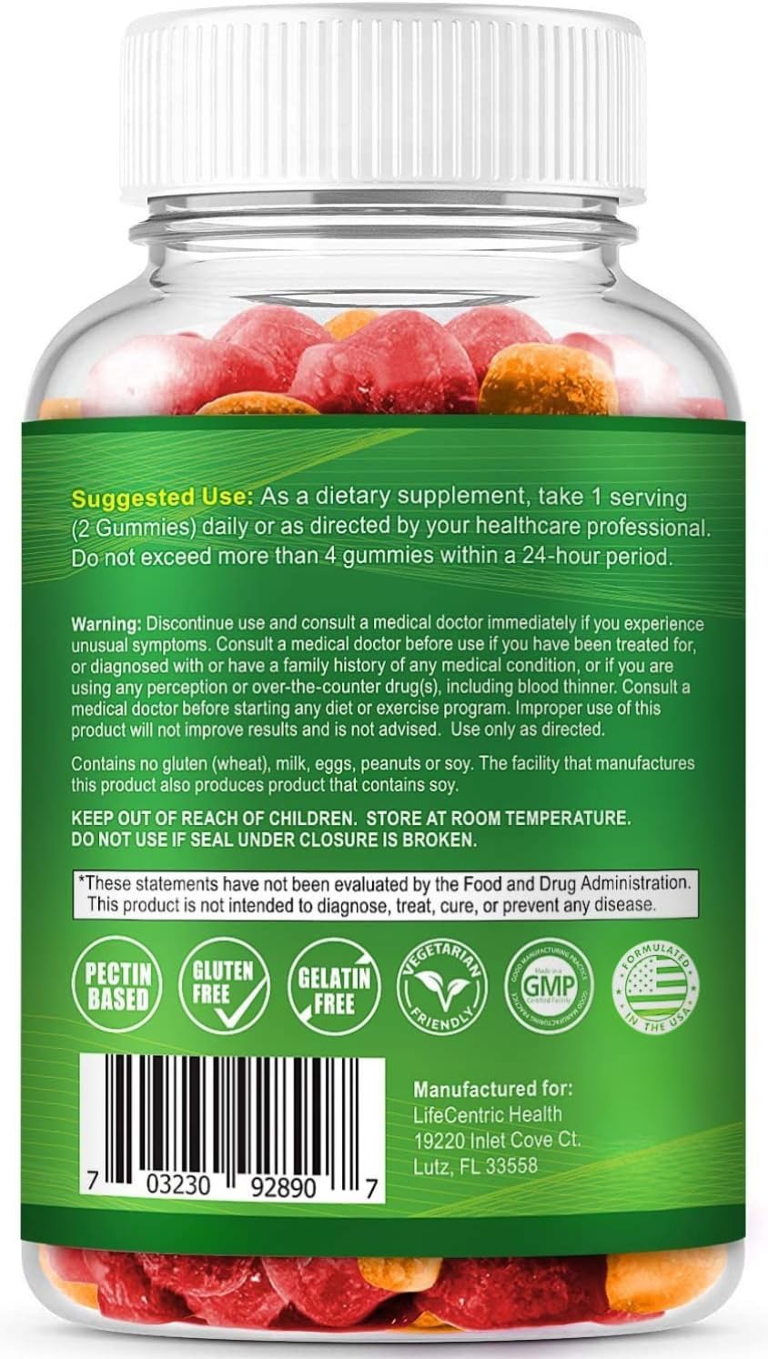 Probiotic Gummies for Adults and Kids Max Strength 5 Billion CFU | Organic Sugar Free Gummies for Digestive Health | 100 Count Vegan Gluten Free Chewable Probiotics Gummies for Men Women and Children LifeCentric Health Au supplements
