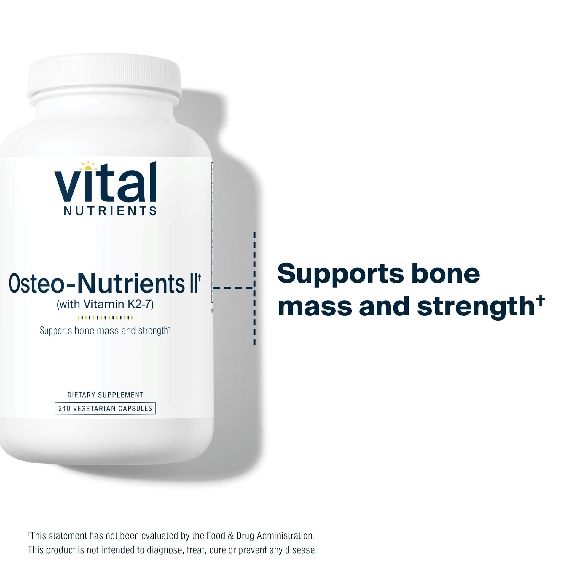 Vital Nutrients Osteo-Nutrients II - Vitamin K2 + D3, Calcium, Boron, and Magnesium for Bone Strength* - Healthy Heart Support - Vegetarian Supplement - Gluten, Dairy, Soy Free - 240 Capsules Vital Nutrients Au supplements