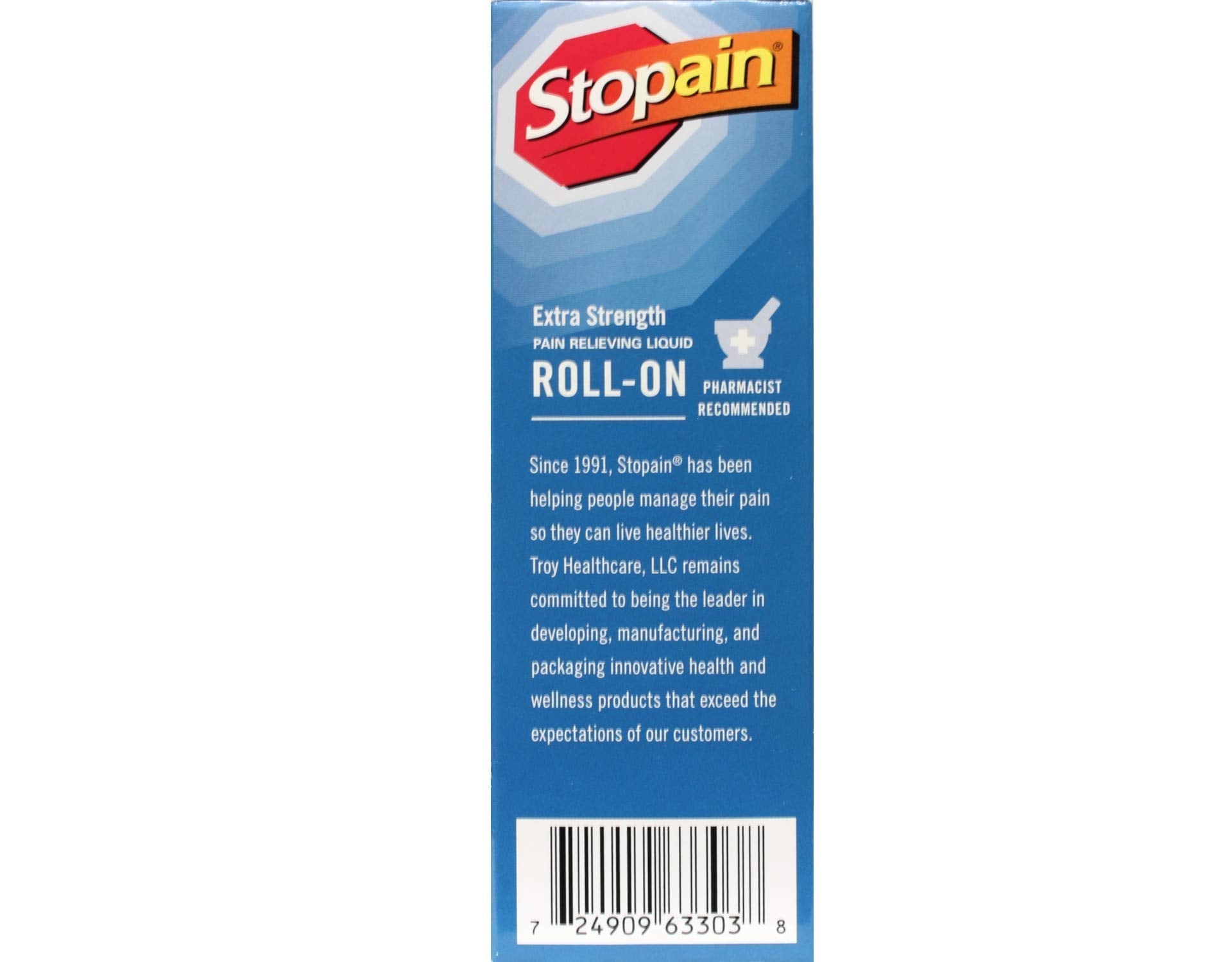 Stopain Pain Relief Roll On Gel 3oz (4 Pack) USA Made, Max Strength Fast Acting with MSM, Glucosamine, Menthol for Lower Back, Knee, Neck, HSA FSA Approved Topical Analgesic Products Stopain Au supplements