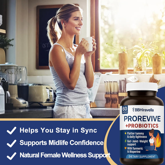 BBHiravella Prorevive for Women Menopause Support | Joint Comfort, Sexy Midsection Curves, Menopause Bloat Relief BBHiravellaUS supplements