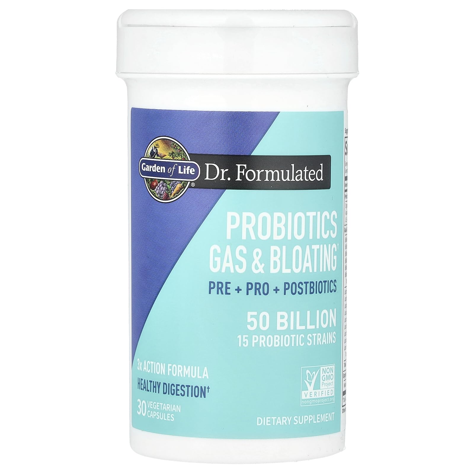 Garden of Life Dr. Formulated Pre, Post & Probiotics Gas & Bloating Once Daily 3-in-1 Complete Prebiotics, Postbiotics & Probiotics – 50 Billion CFU, Non-GMO, Gluten-Free, 30 Day Supply Garden of Life Au supplements