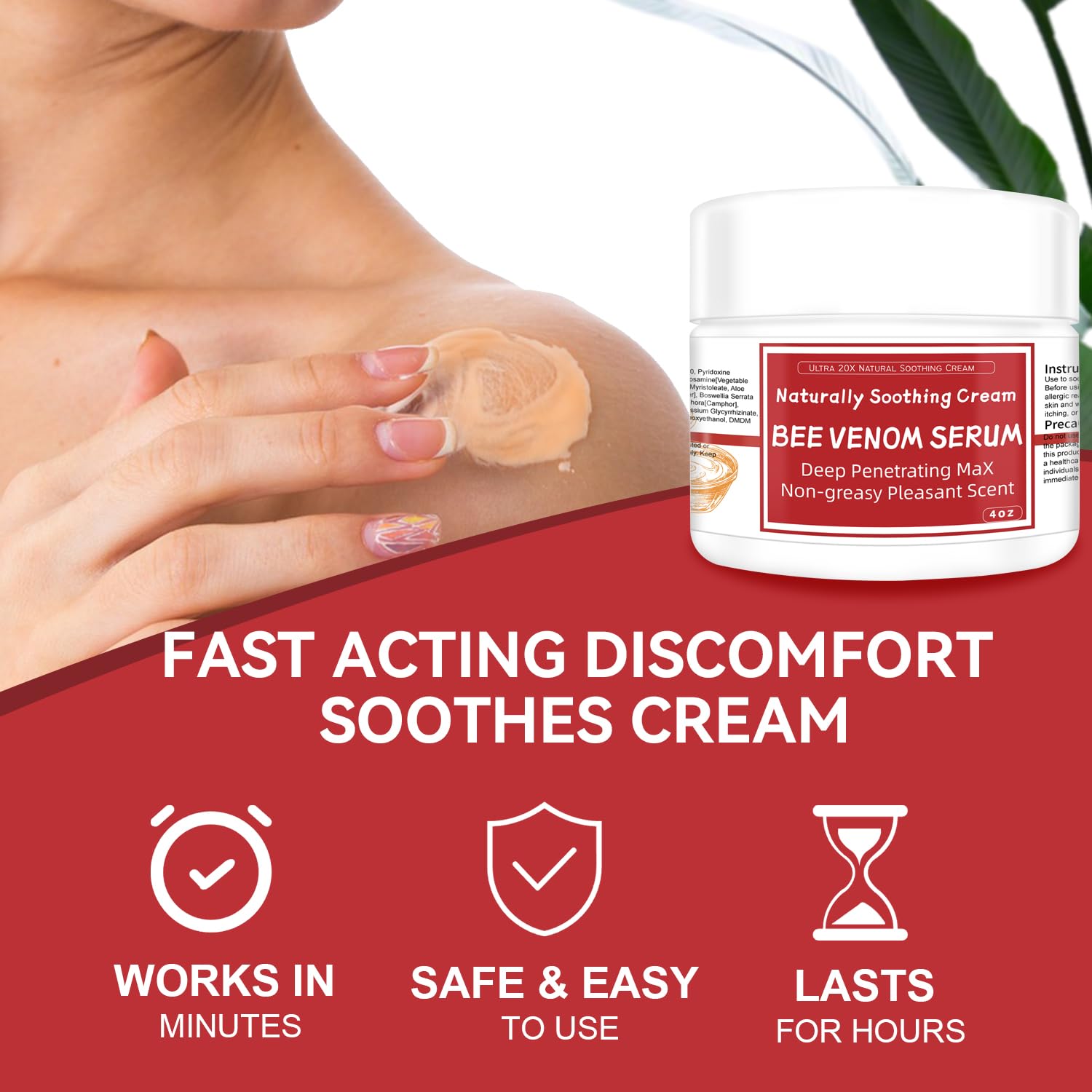 AEROMAXX Bee Venom Muscle & Joint Cream, 10X Ultra Strength Care Ointment, Natural Organic Formula, for Shoulder, Back, Neck, Hands, Knuckles, Elbows, Feet, Leg, Knees, Ankle, Adults, Seniors AEROMAXX Au supplements