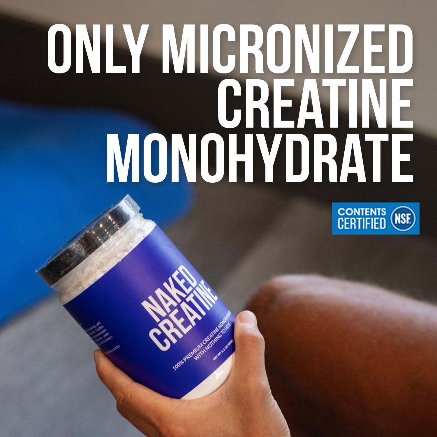 NAKED Pure Micronized Creatine Monohydrate Powder - NSF Certified, Unflavored, 500g, 1.1lb Bulk - Vegan, Non-GMO, Gluten-Free, Soy-Free, No Fillers, Supports Muscle Growth & Strength - 100 Servings NAKED Au supplements