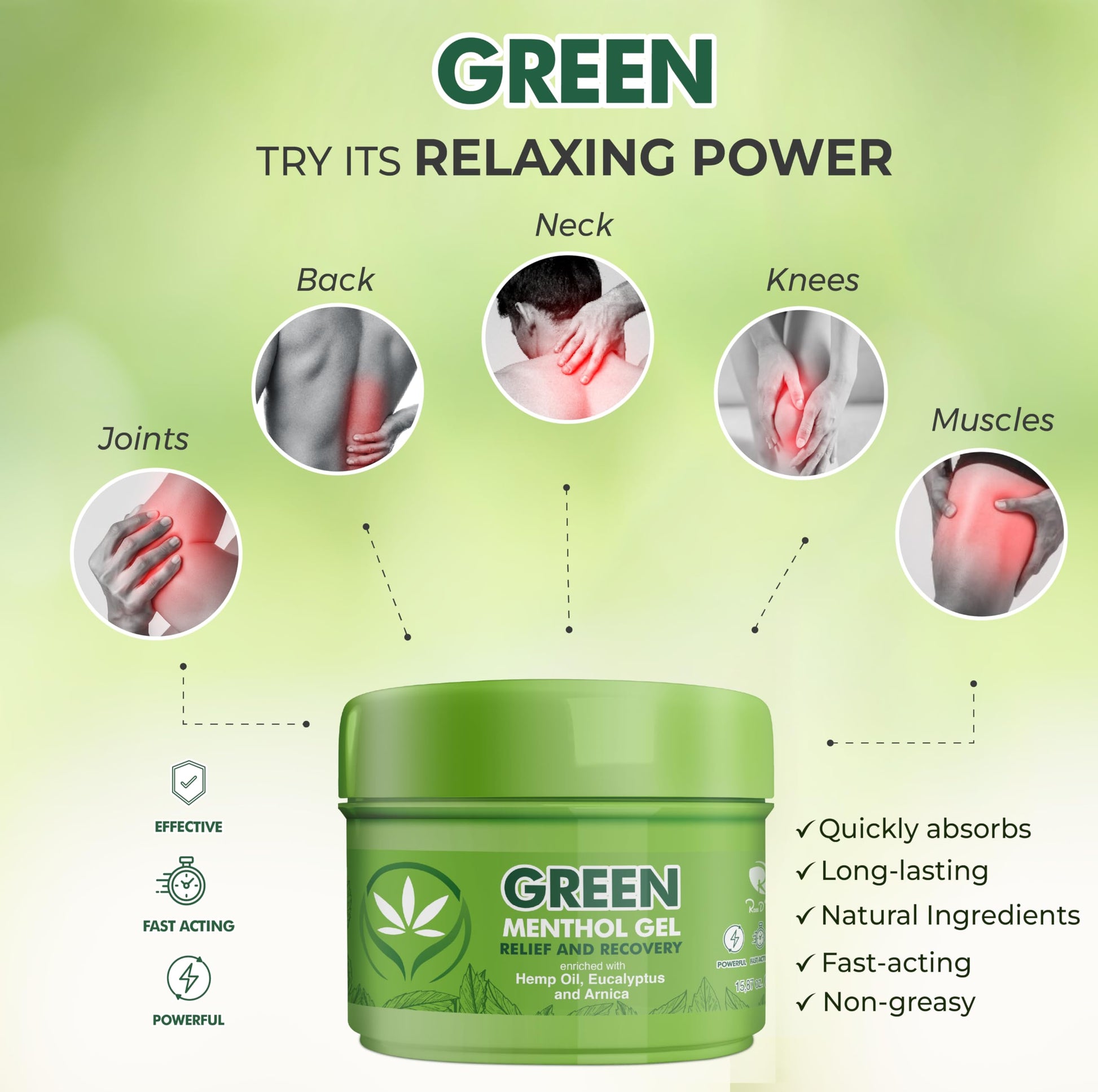 Ross D’Elen Green Menthol Gel Small - 3 Pack (3) ROSS D'ELEN Au supplements
