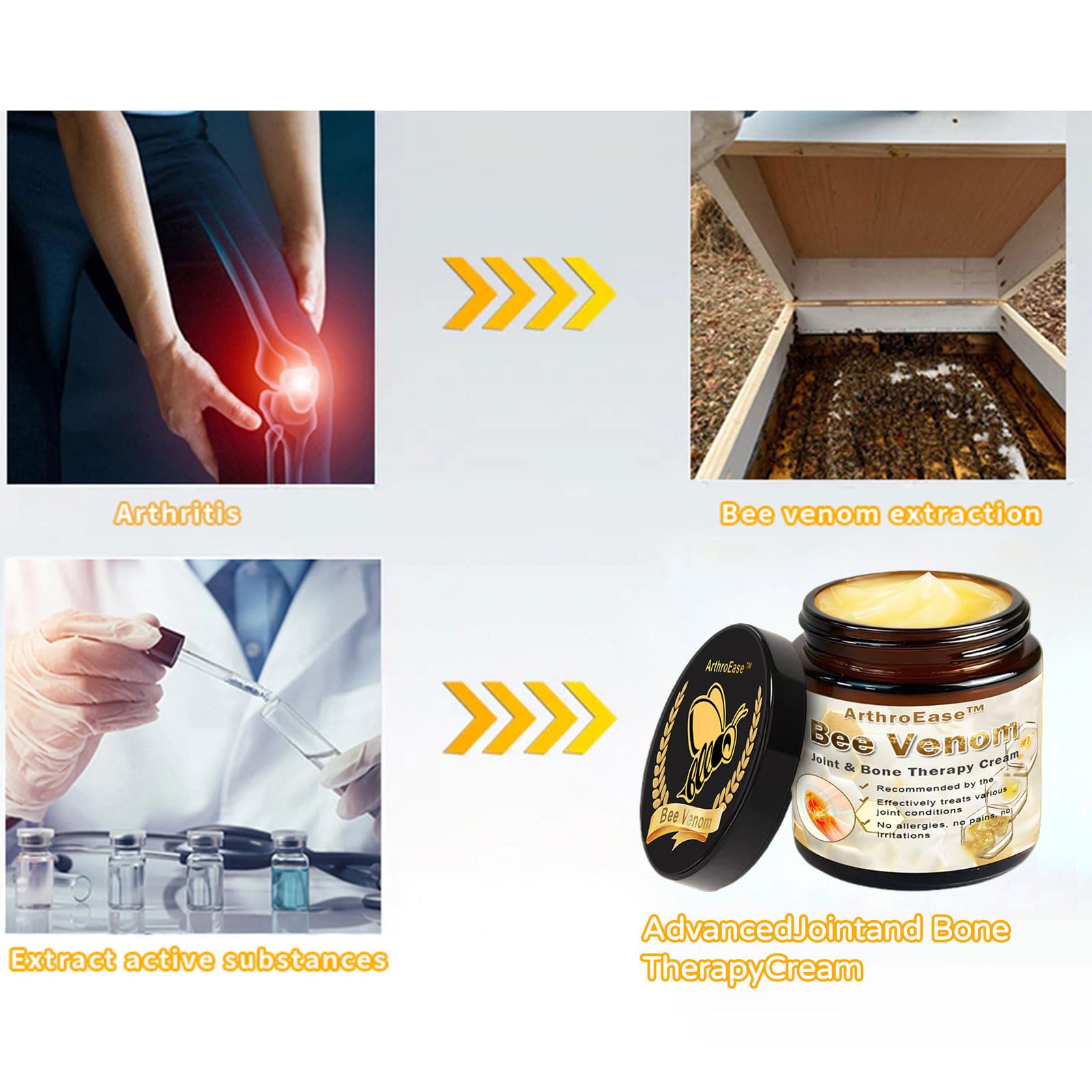 ArthroEase Bee Venom Joint and Bone Cream,ArthroEase Bee Venom Cream,Bee Venom Joint Gel,Effectively Relieve Joint discomfort (2) ADFIRE Au supplements