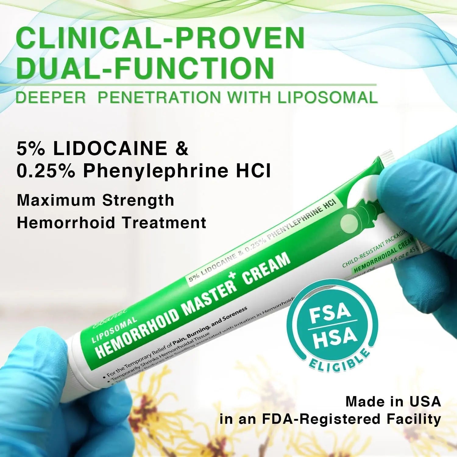 Ebanel 5% Lidocaine Hemorrhoid Treatment Cream with Witch Hazel, Phenylephrine, Horse Chestnut, Vitamin B6, Zinc Oxide, External and Internal Hemorrhoids Treatment Burn Itch Pain Relief Anal Cream Ebanel Au supplements