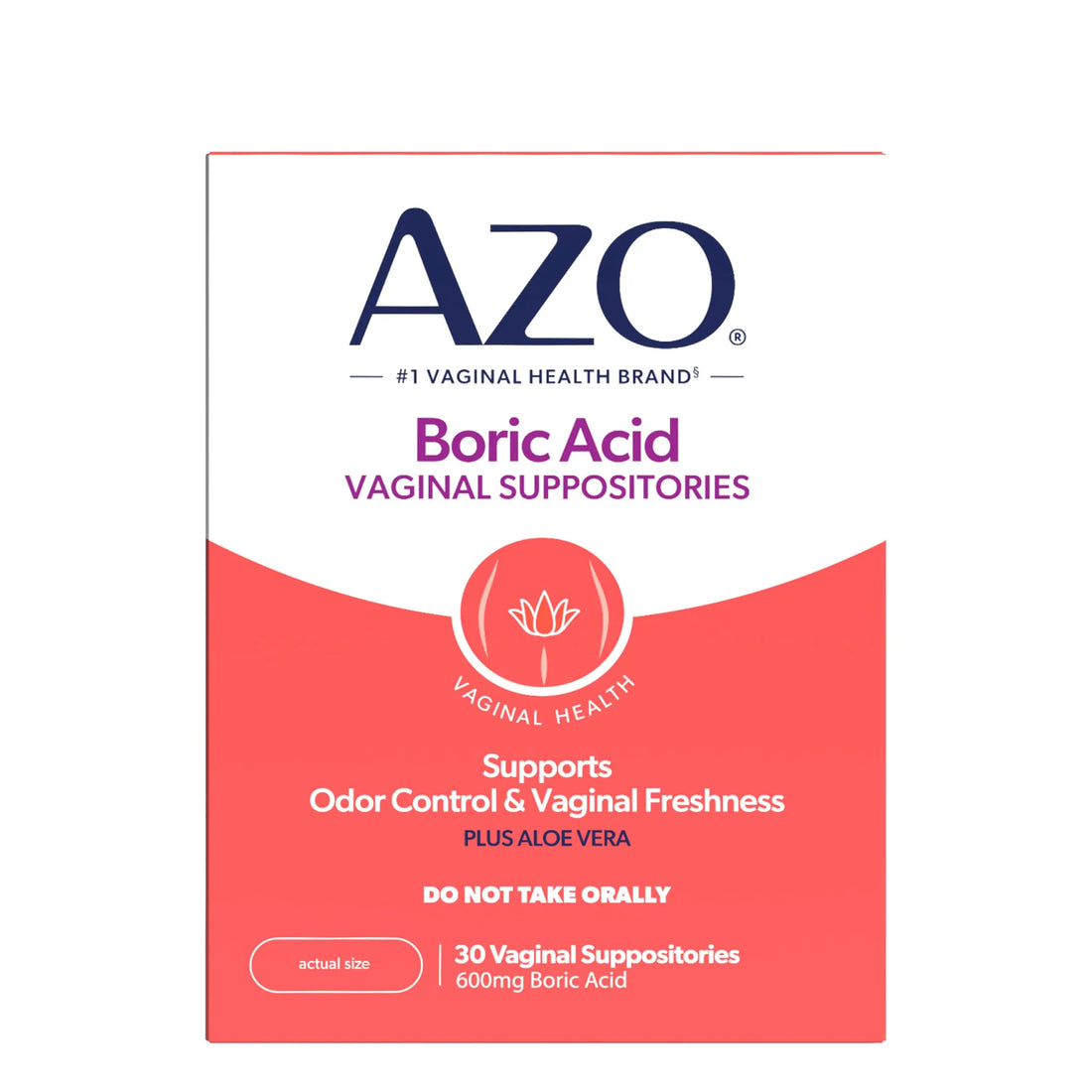 AZO® Boric Acid Vaginal Suppositories for Women, Helps Support Odor Control with Clinically Studied Boric Acid, Non-GMO, 30 Count AZO Au supplements