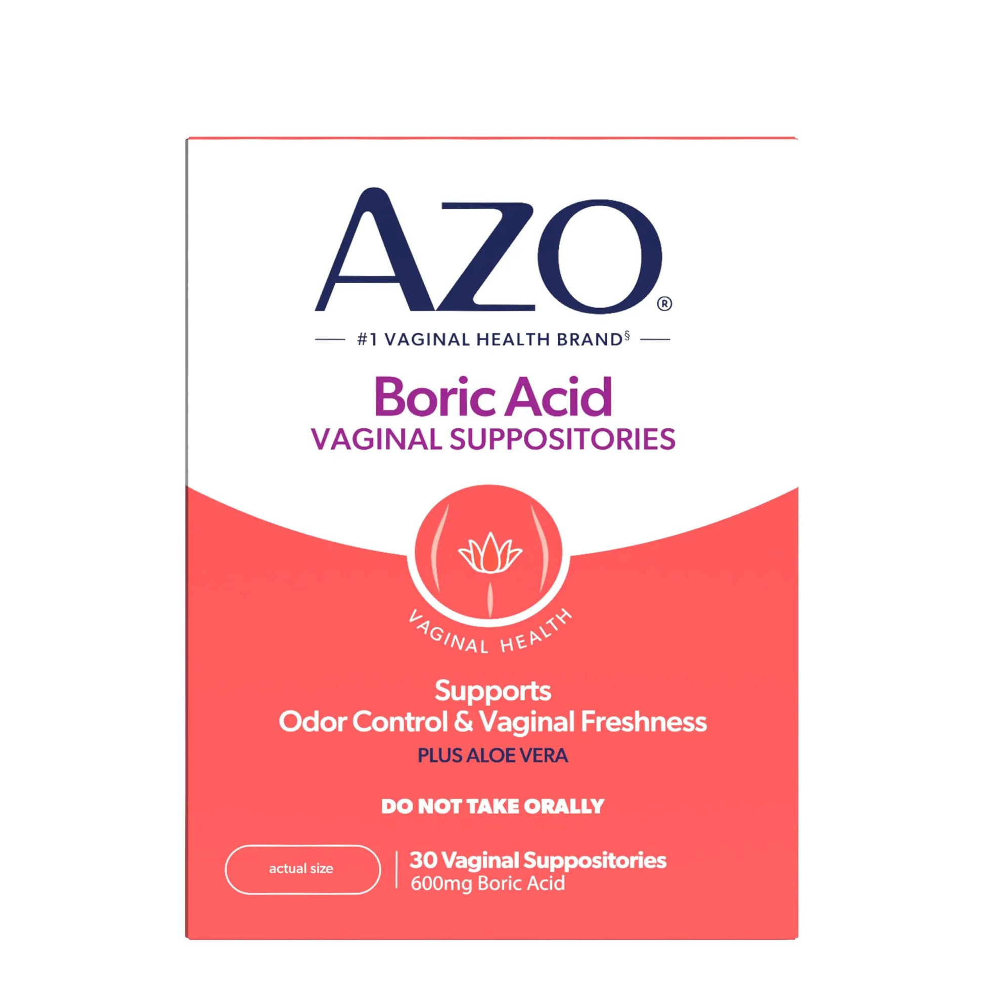 AZO® Boric Acid Vaginal Suppositories for Women, Helps Support Odor Control with Clinically Studied Boric Acid, Non-GMO, 30 Count AZO Au supplements