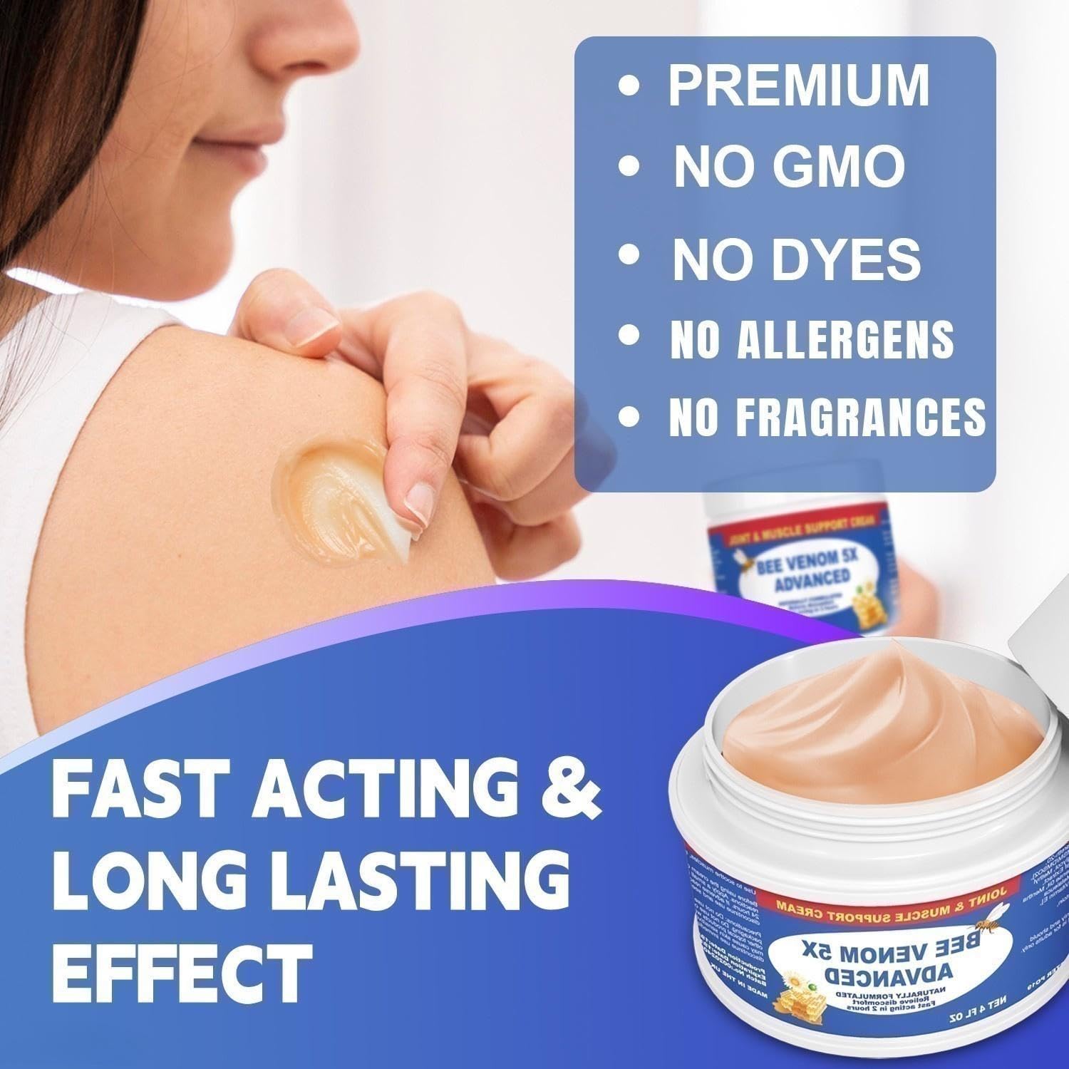 JOYFULART Zealand Bee Venom Serum Gel, Professional for Joint, Muscle, Bone Cream, 24h Fast Release, Soothing Powerful for Back, Neck, Hand, Foot, Knee, Muscle, Shoulder, Hip, Nerve JOYFULART Au supplements