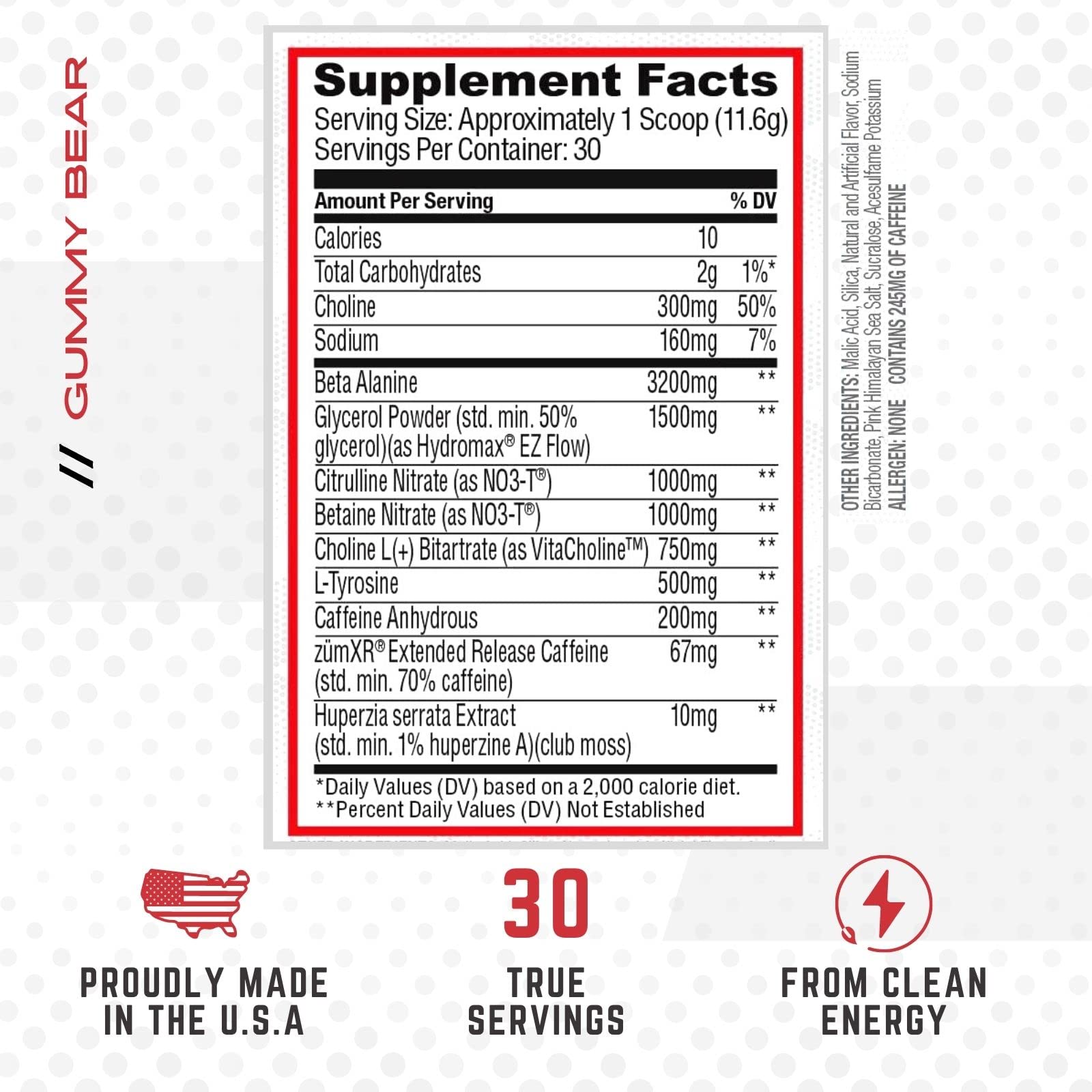Purus Labs NOXYGEN PREWORKOUT Powder, 30 Servings (Gummy Bear) Purus Labs Au supplements