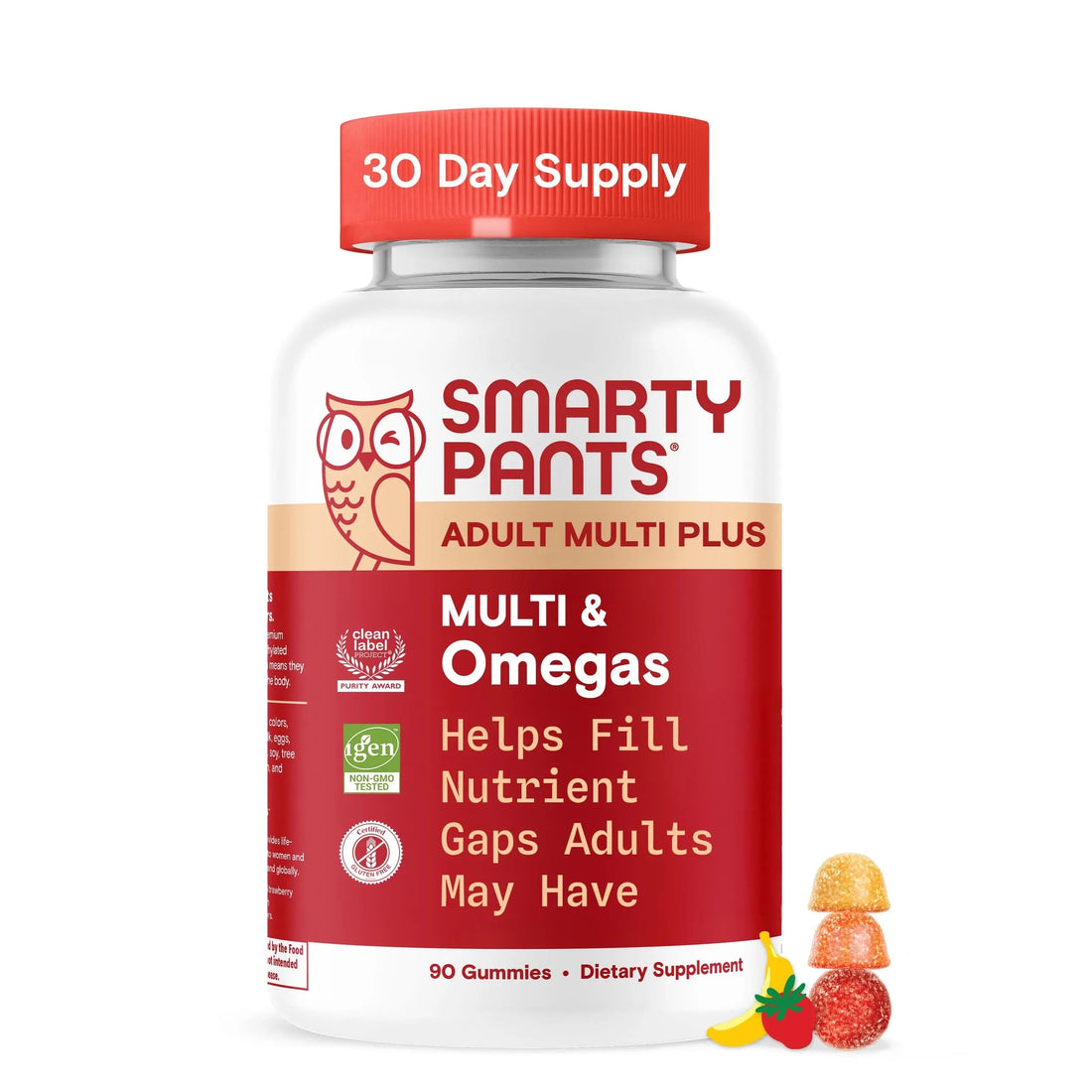 SmartyPants Multivitamin for Men & Women - Improved Formula: Multivitamin Gummies with Omega 3 (DHA/EPA) SmartyPants