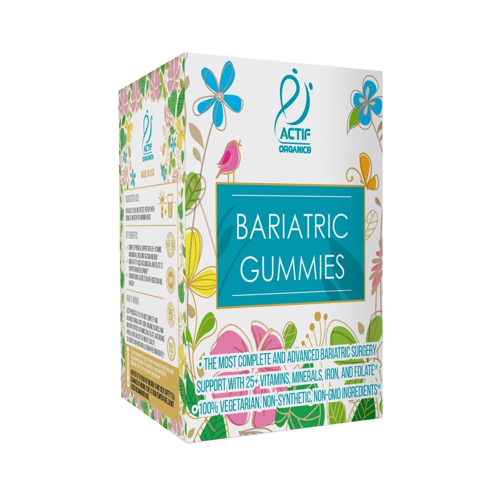 ACTIF Organic Bariatric Gummies with 25+ Organic Vitamins and Minerals for Bariatric Surgery, Advanced Formula ACTIF Au supplements