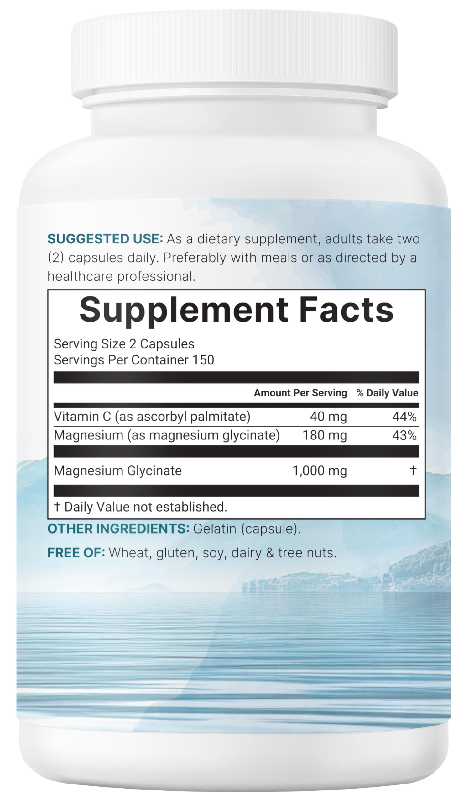 Pure Magnesium Glycinate 1,000mg, 300 Capsules | 100% Chelated for Max Absorption | Enhanced with Vitamin C | Only Uses Active Ingredients Micro Ingredients Au supplements