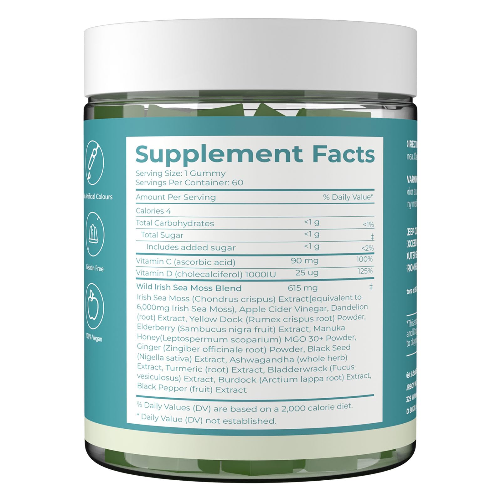 Sea Moss Gummies 16-in-1 - Ashwagandha Black Seed Oil Bladder Wrack Turmeric Vitamin C & D3 with Manuka Burdock Root Dandelion Yellow Dock Natural Detox & Liver Health Immune Support, Energy Boost GRGTP Au supplements