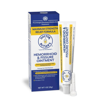 Doctor Butler’s Hemorrhoid & Fissure Ointment – Hemorrhoid Treatment and Hemorrhoid Cream with Lidocaine and Phenylephrine HCI for Fast Acting Relief of Pain, Swelling, Discomfort, and Itching (1 oz.) Doctor Butler's Au supplements