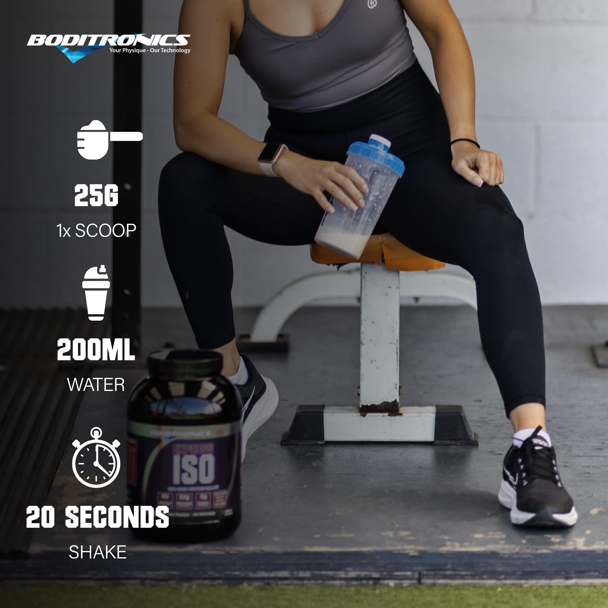 Boditronics 1.5 kg Iso Express Whey 100% Whey Isolate Protein Powder with Occurring Amino Acid Boditronics Au supplements