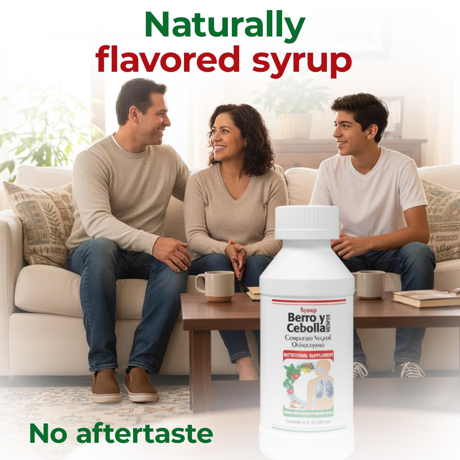 Jarabe Berro y Cebolla Immune Support Syrup with Vitamin D, Zinc & Natural Herbal Extracts – Eucalyptus, Honey, Onion, Garlic & More – Teens & Adult Wellness Formula – 8 Fl Oz Each | 2-Pack Berro y Cebolla MENPER Au supplements