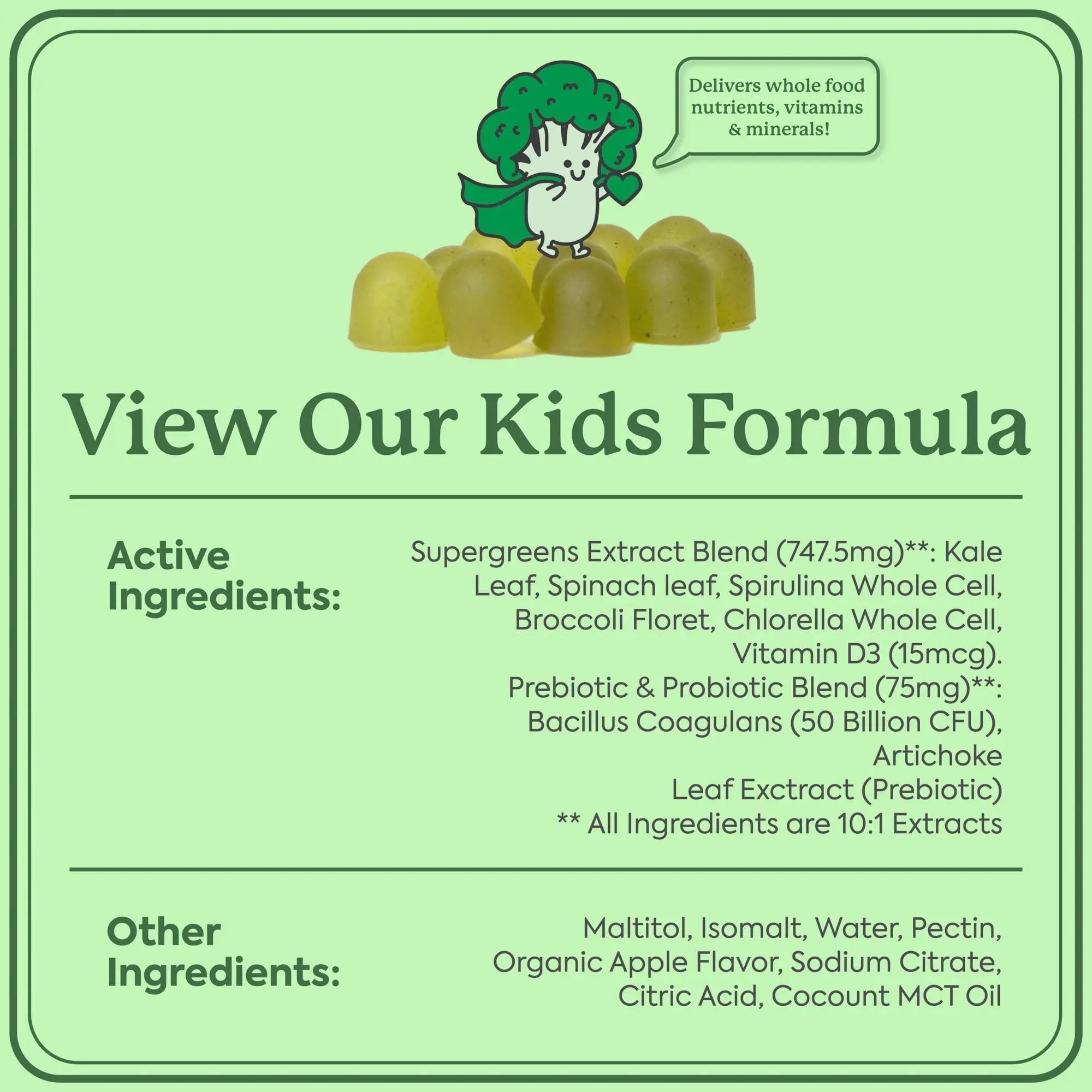 WonderGreens Kids Super Veggie Gummies – Sugar-Free, Allergen-Free Multivitamin for Picky Eaters with Probiotics – Tummy & Immune Support Plant People Au supplements