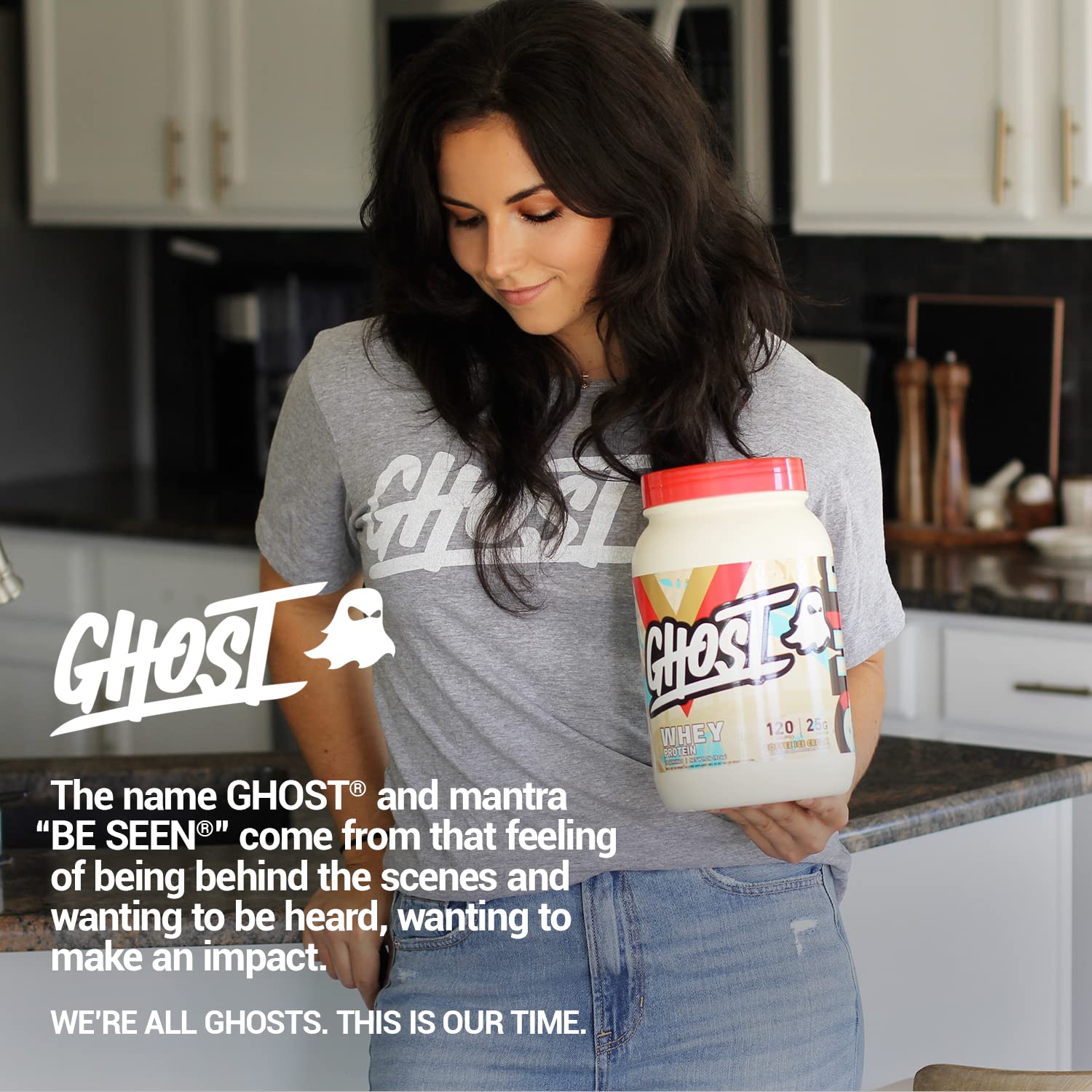 GHOST Whey Protein Powder, Coffee Ice Cream - 2LB Tub, 25G of Protein - Flavored Isolate GHOST Au supplements
