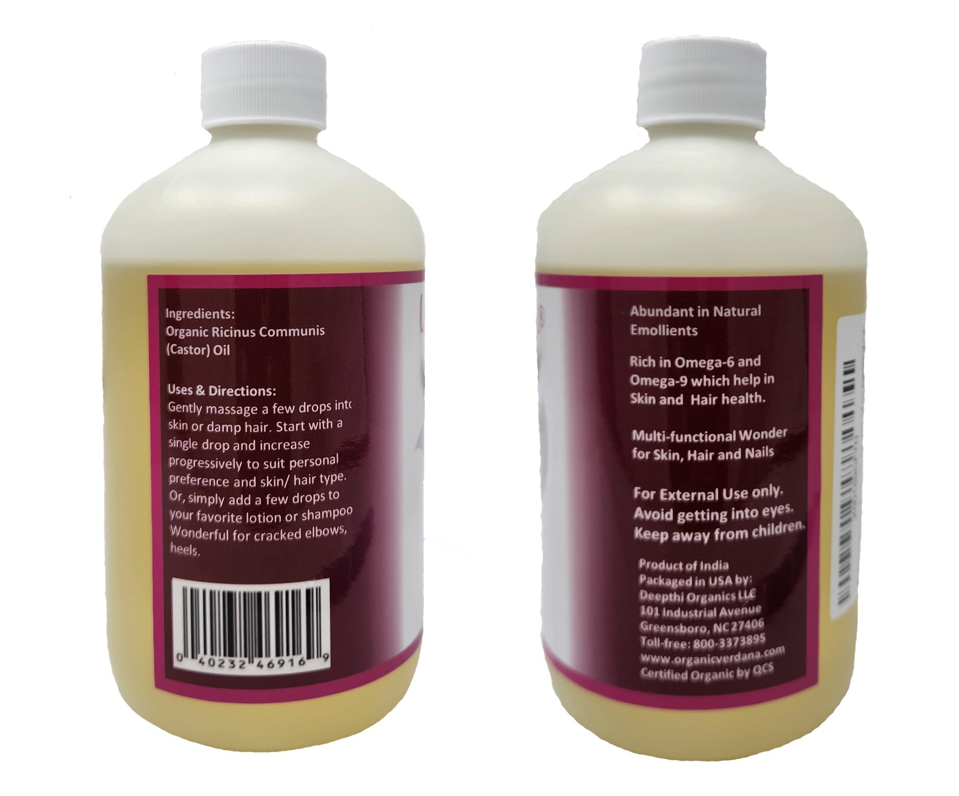 Verdana Organic Castor Oil – USDA Certified Organic – Cold Pressed, Unrefined, 100% Pure and Hexane Verdana Au supplements