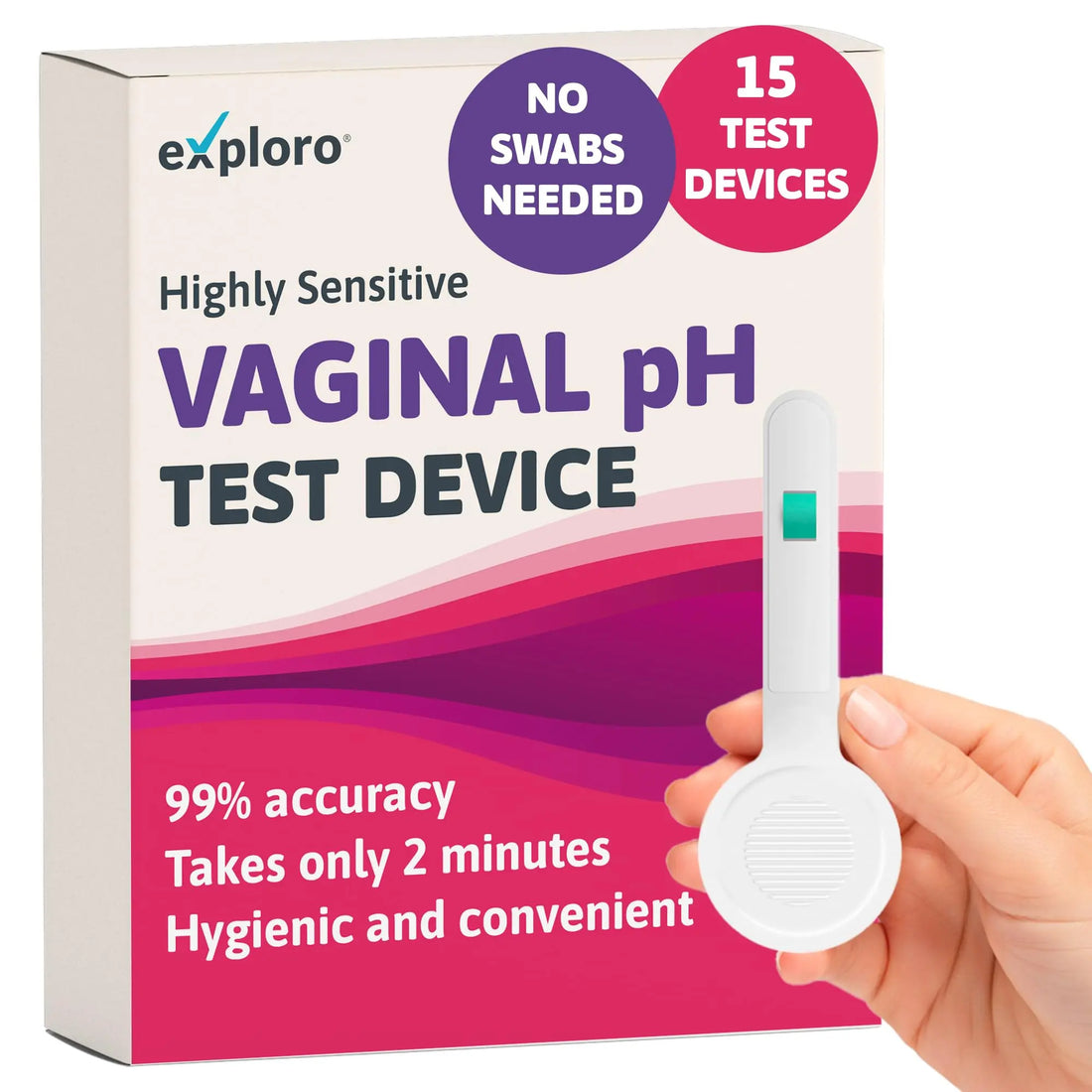Exploro Vaginal pH Balance Test, PH Balance for Women, Vaginal Health pH Test Device, Vaginal Infection Test Kit Alternative to pH Test Strips & PhD Boric Acid, (Pack of 15) Devices Exploro Au supplements
