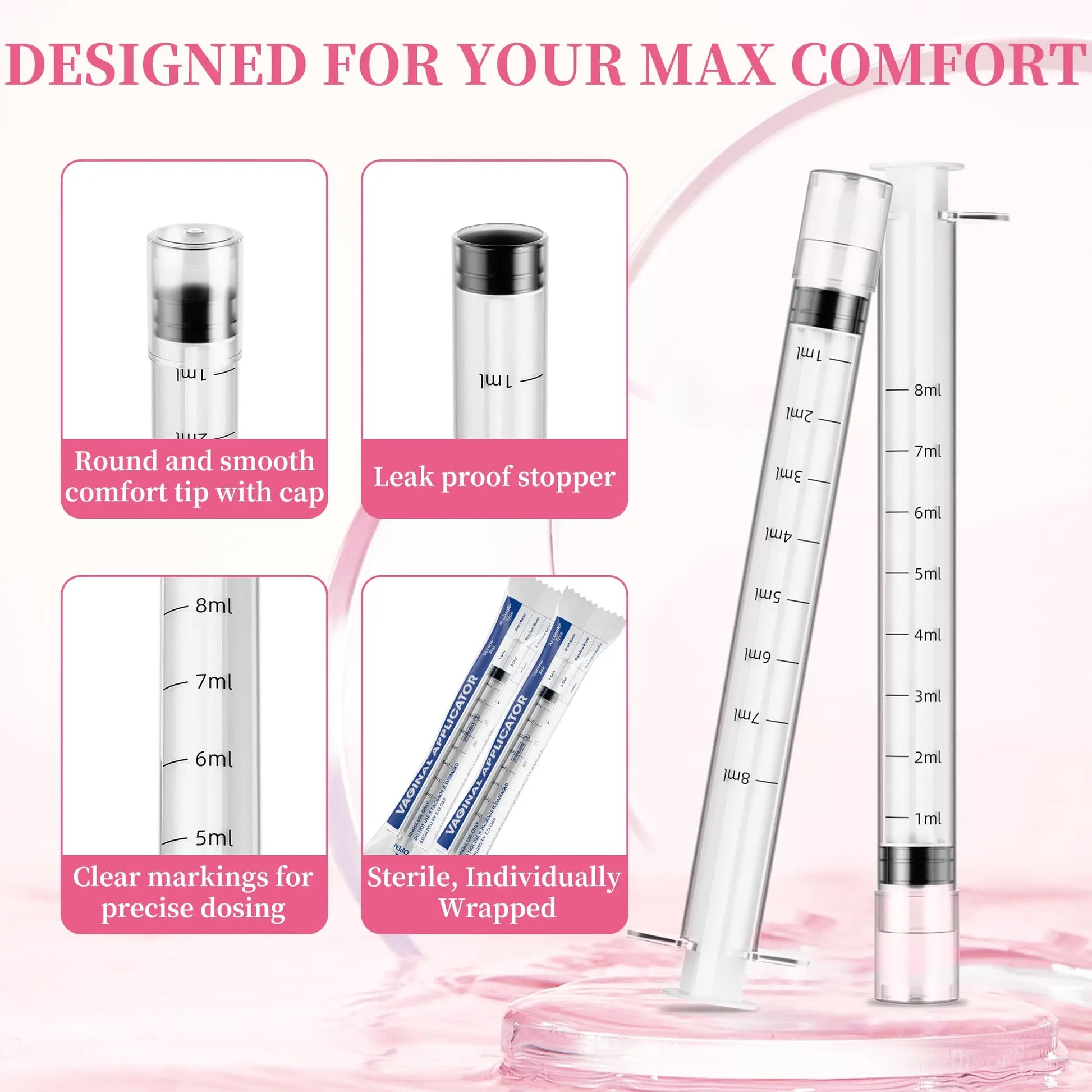 Disposable Vaginal Suppository Applicator for Women – 8ml Lube Injector Syringes with Smooth Tip, Fits Most Creams Gels Pills Tablet Suppositories, Sterilized Individually Wrapped, Pack of 20 BeHerk Au supplements