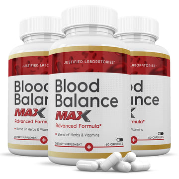 Justified Laboratories (3 Pack Blood Balance Max 1295MG Formula Supplement Pills Justified Laboratories Au supplements