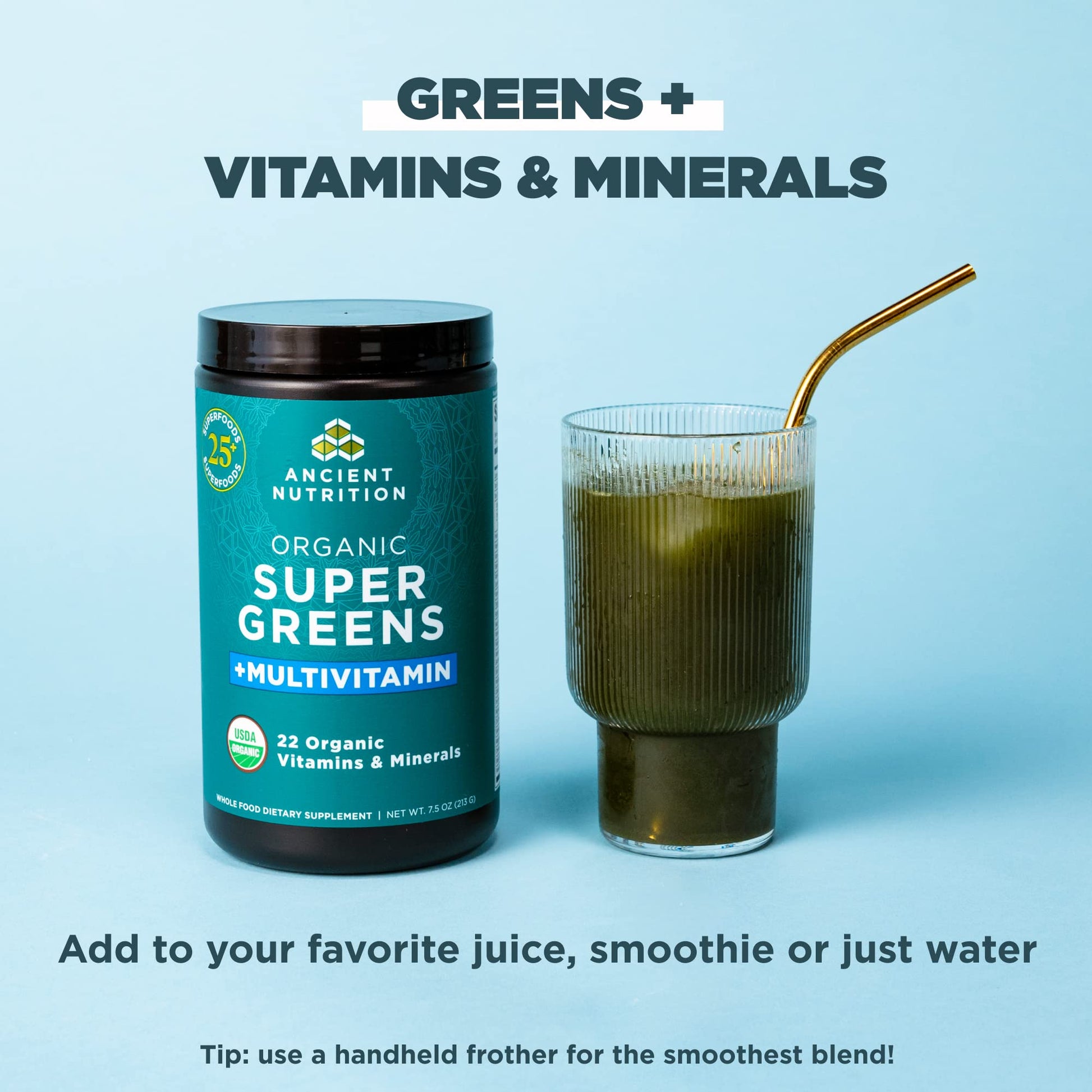 Ancient Nutrition, Vitamin Powder, One Bottle Made from Real Fruits, Vegetables and Herbs, for Digestive and Energy Support, 25 Servings, 7.5oz Ancient Nutrition Au supplements