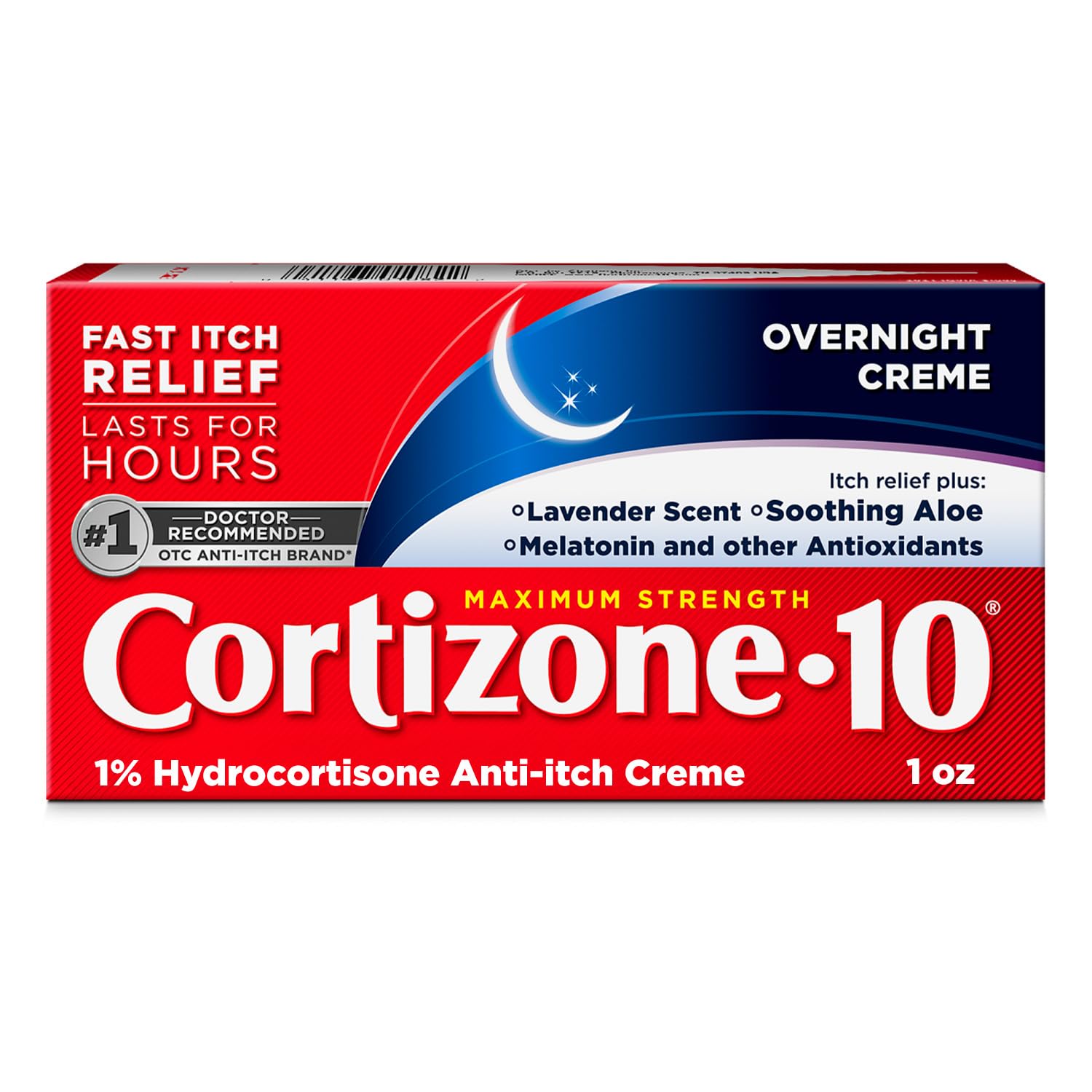 Cortizone-10 Maximum Strength Overnight Itch Relief Cream, 1% Hydrocortisone, Fast-Acting, Lavender Scented Anti-Itch Cream for Bug Bites, Rash, Eczema, Psoriasis, Poison Ivy, Oak, Sumac, 1 oz Cortizone 10 Au supplements