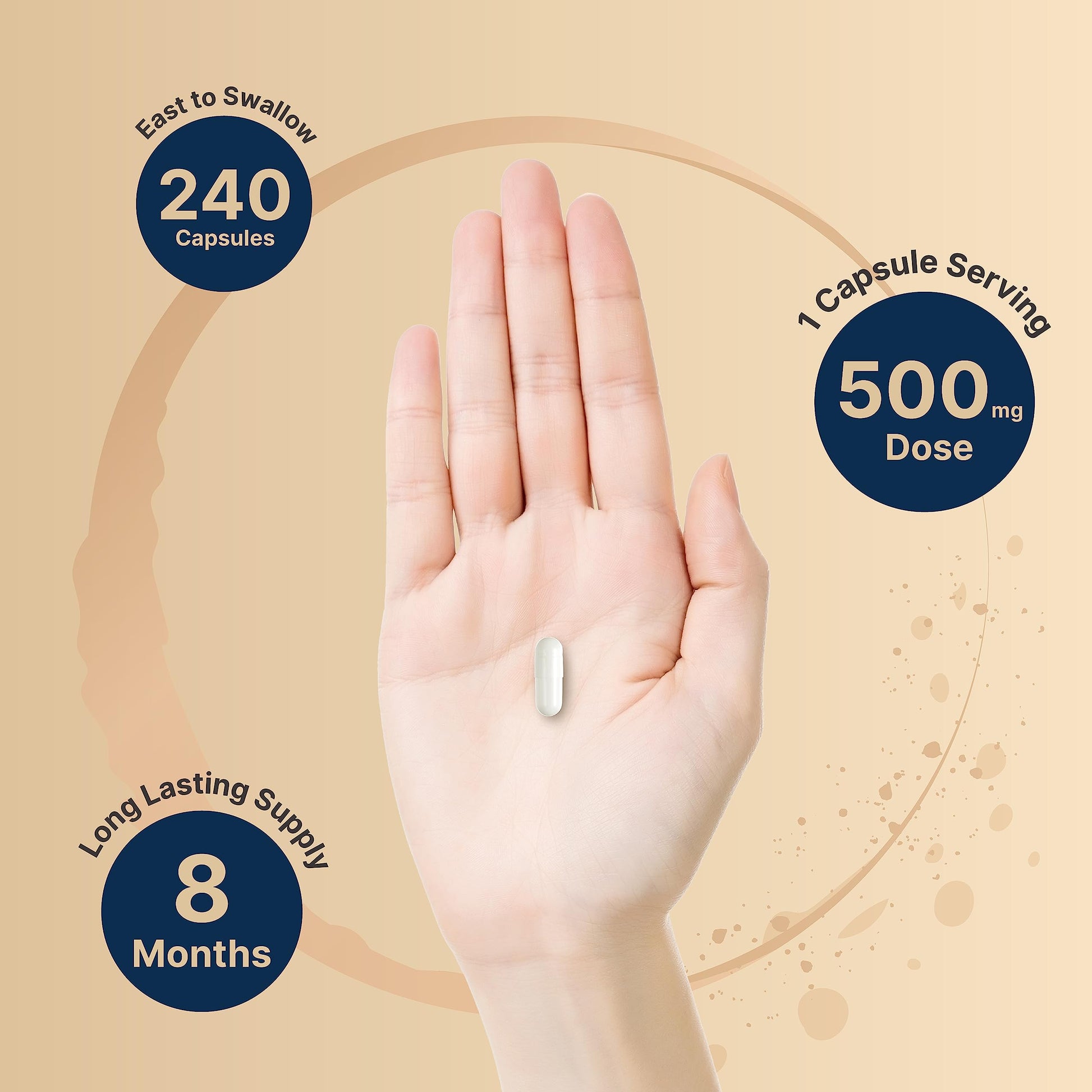 Magnesium Glycinate Capsules 500mg | 240 Count, 100% Chelated & Purified, 3rd Party NatureBell Au supplements