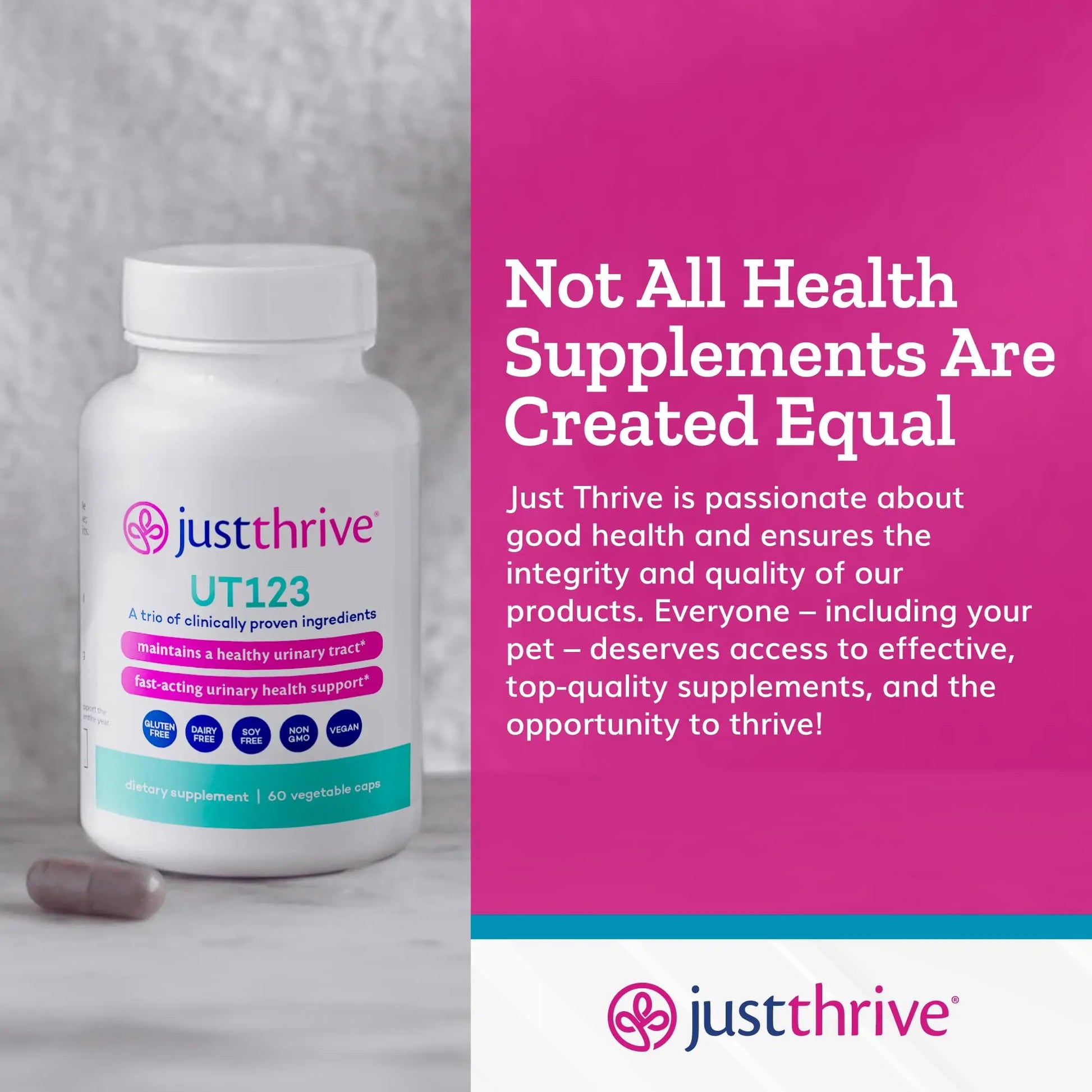 Just Thrive UT123 - Supports Urinary Tract Health for Women - Made with Cranberry, 60 Capsules Just Thrive Au supplements
