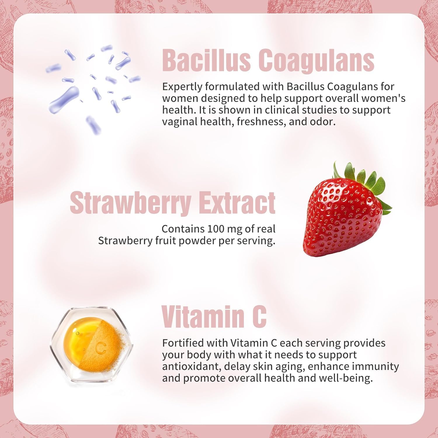 NIUSISE Feminine Balance Gummies, Premium Balance Supplement for Women PH Health, Immune Support, Energy Support, Vegan, Gluten-Free, Strawberry Flavor, Delicious 60 Gummies, 1 Pack 30 Servings NIUSISE Au supplements