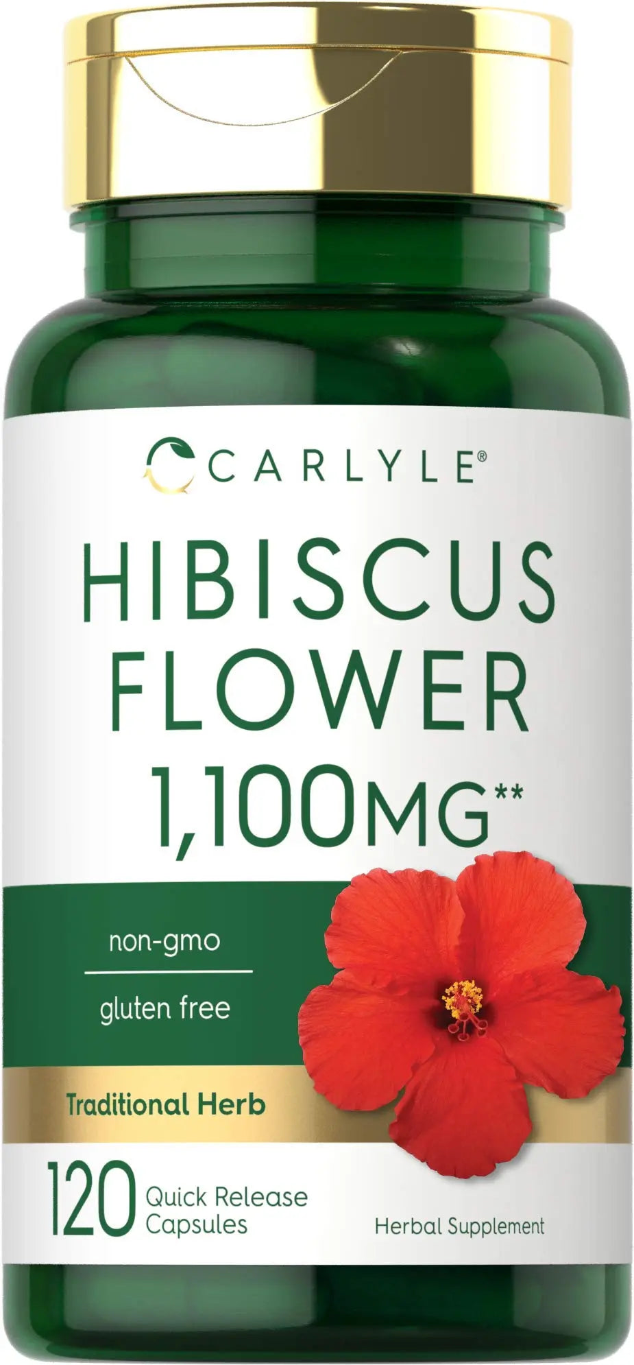 Hibiscus Flower Extract 1100 mg | 120 Capsules | Non-GMO, Gluten Free Supplement Carlyle uk supplements