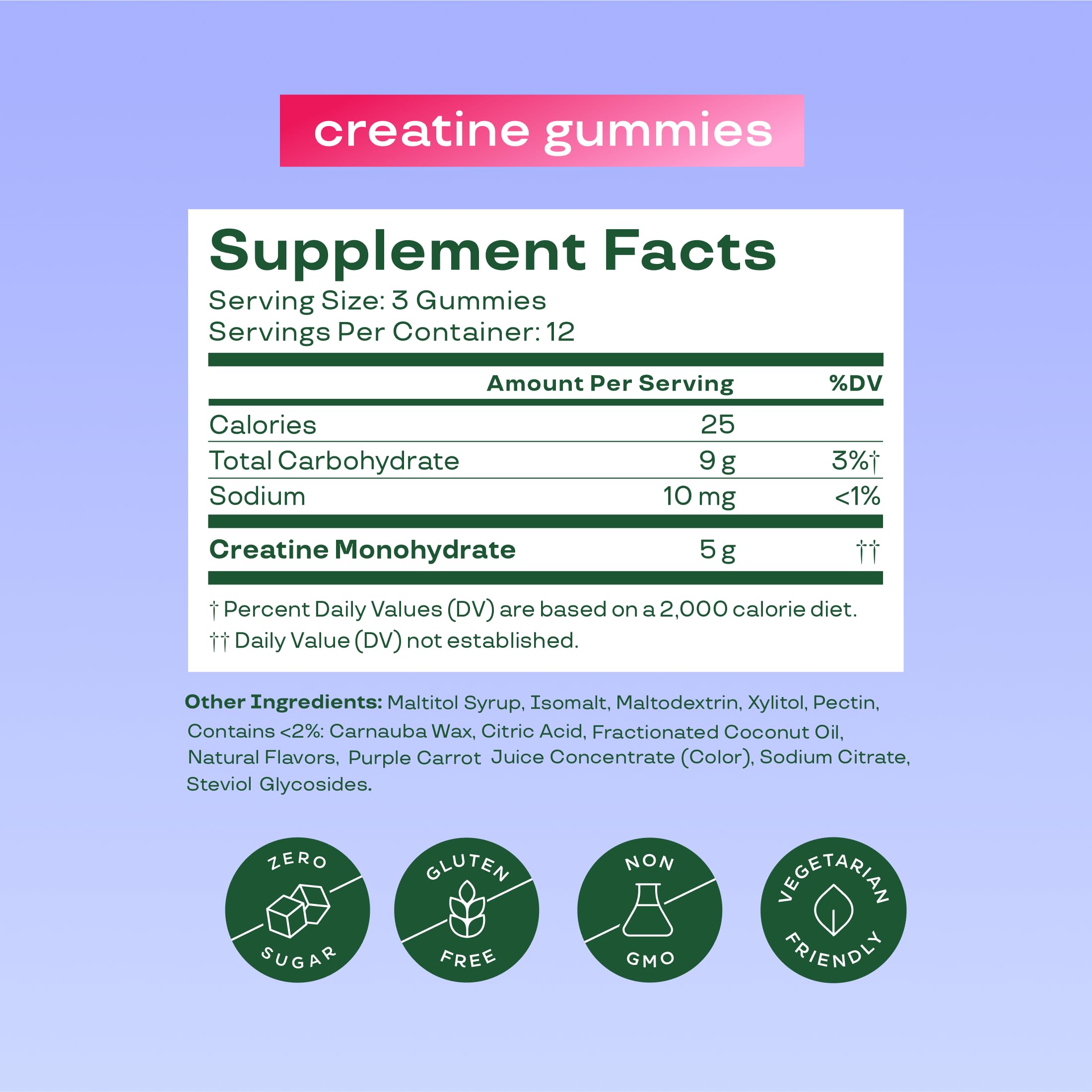Bloom Creatine Monohydrate Gummies, 5g Per Serving, Sugar Free Creatine Gummy for Workout, Strength, Cognitive Health & Lean Muscle Support, Gluten Free & Non GMO, Berry Boost, 36 Gummies, 12 SVG Bloom Nutrition Au supplements
