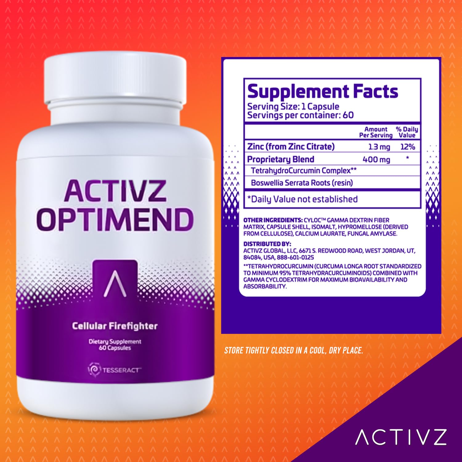 ACTIVZ Optimend - Advanced Joint Mobility and Comfort Support with Enhanced Bioavailability Using CyLoc Dextrin and DexKey Technology - 60 Capsules ACTIVZ Au supplements