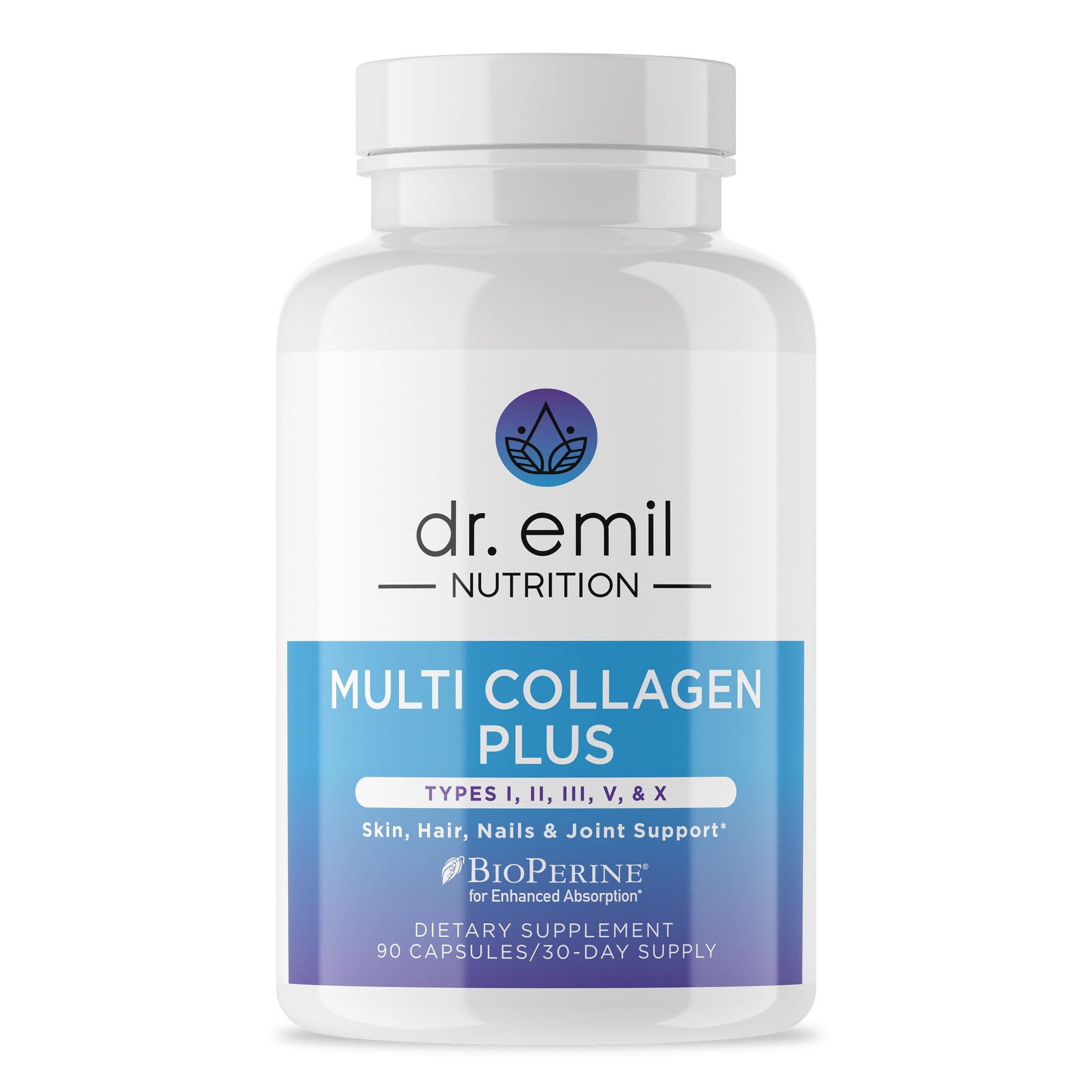DR. EMIL NUTRITION Women's Multi Collagen Pills | Collagen Supplements | Support Hair, Skin, Nails & Joints | Hydrolyzed Collagen Supplements | Types I, II, III, V & X | 90 Capsules DR. EMIL NUTRITION Au supplements